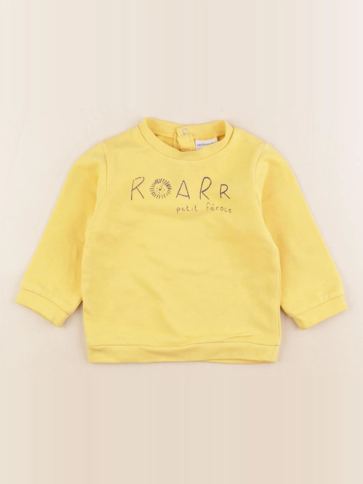 Vertbaudet - sweat jaune - 12 mois