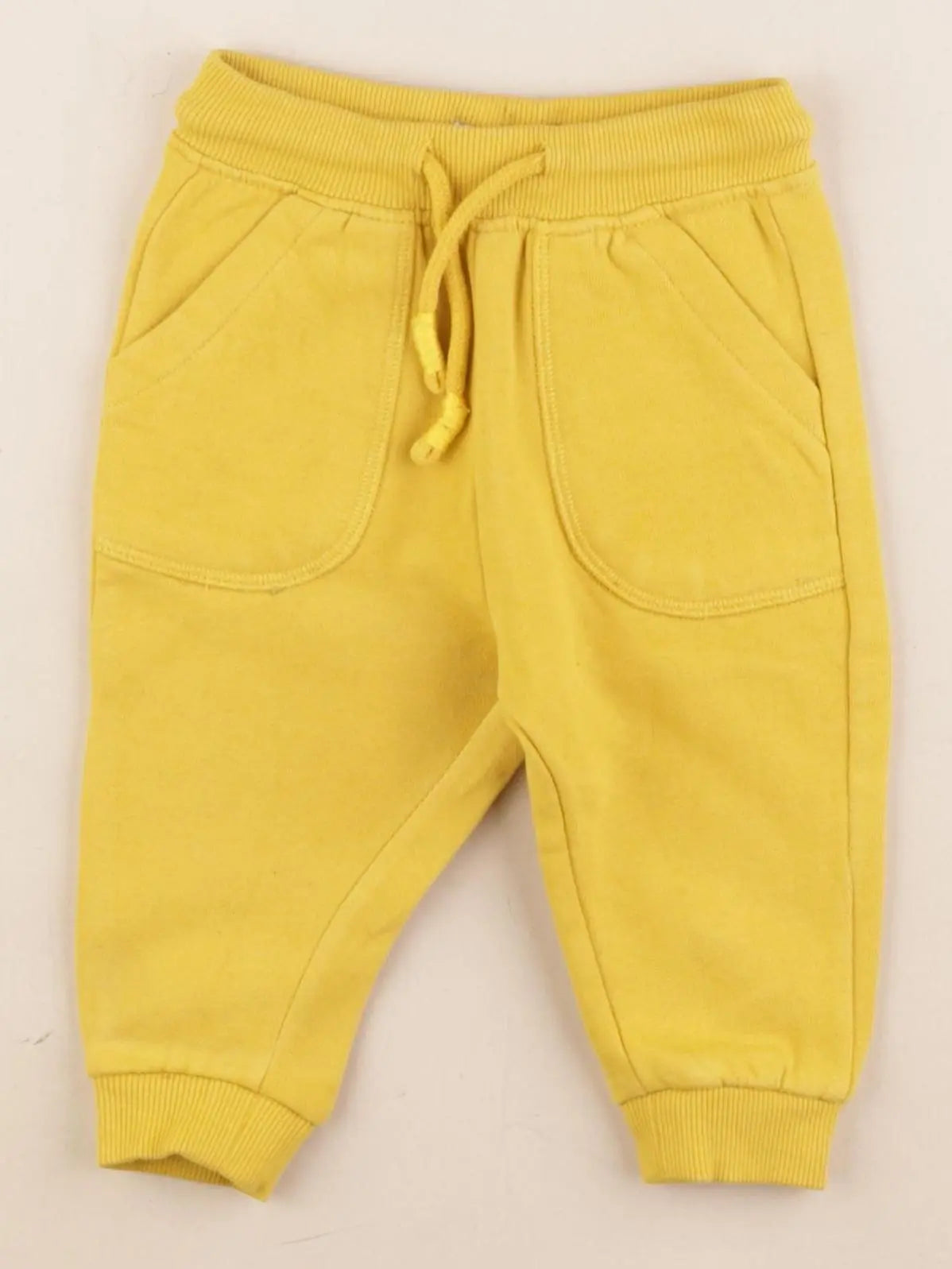Vertbaudet - jogging doublé jaune - 9 mois