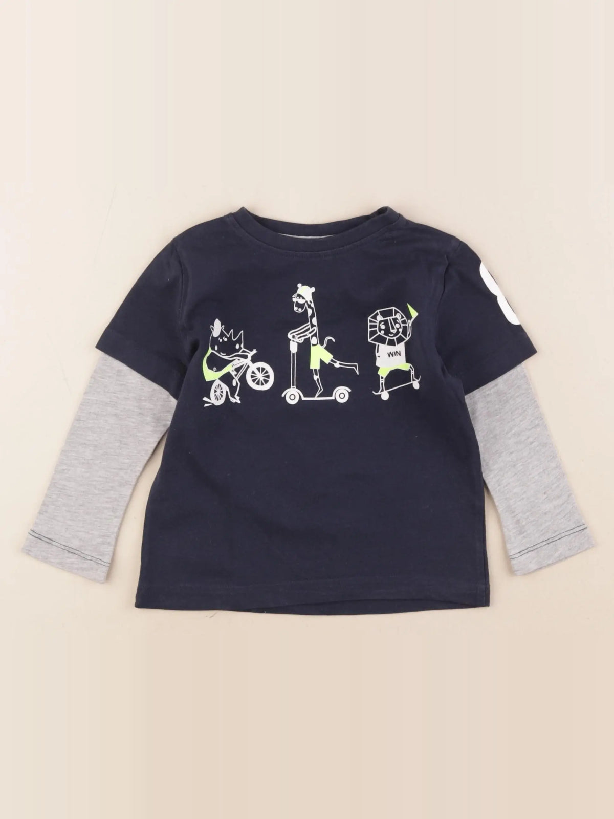 Vertbaudet - tee-shirt bleu - 2 ans