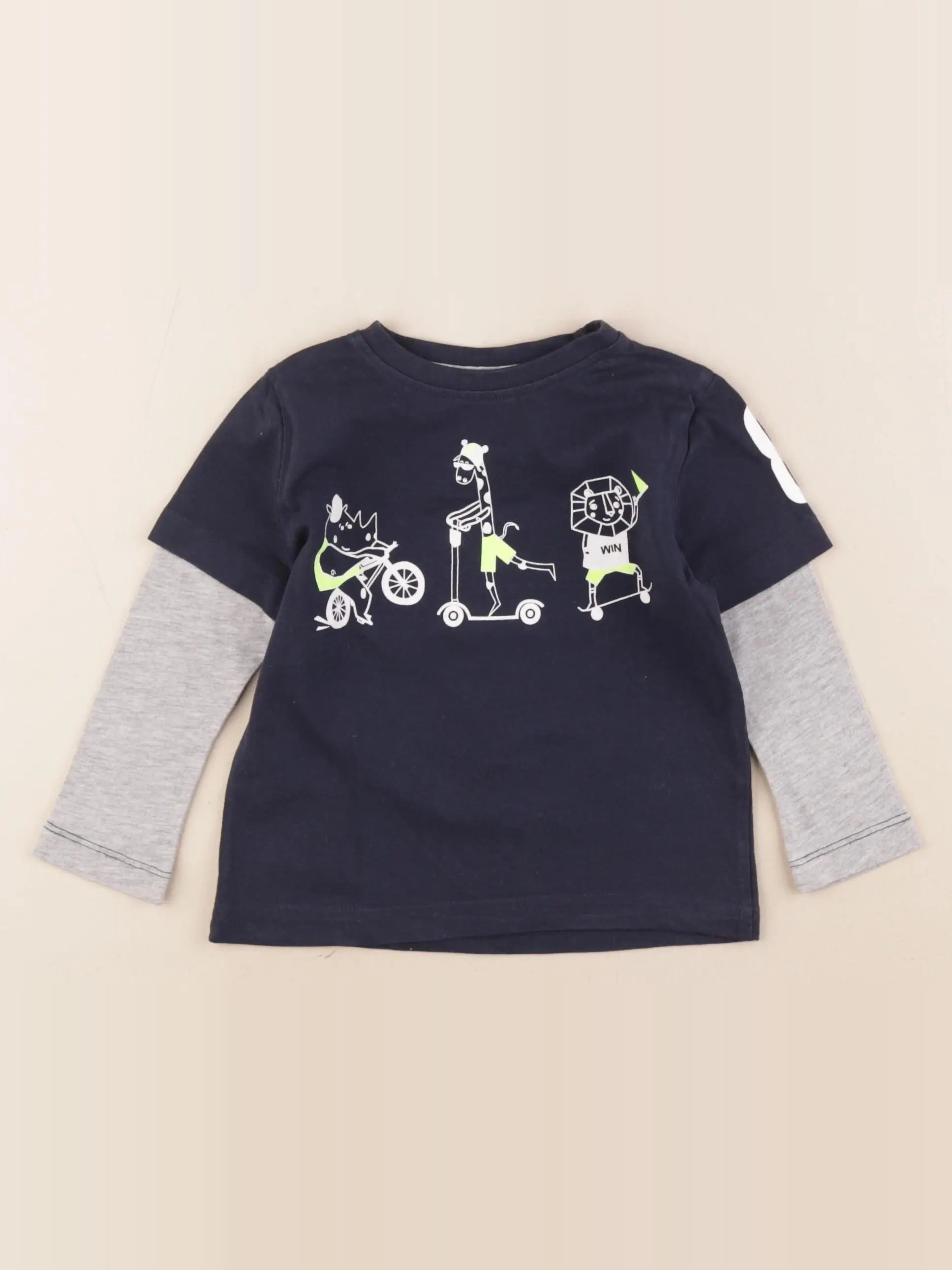 Vertbaudet - tee-shirt bleu - 2 ans