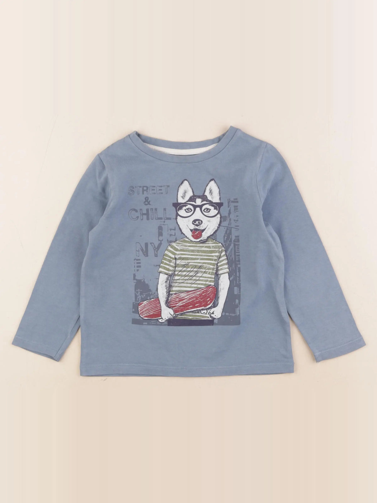 Vertbaudet - tee-shirt bleu - 3 ans