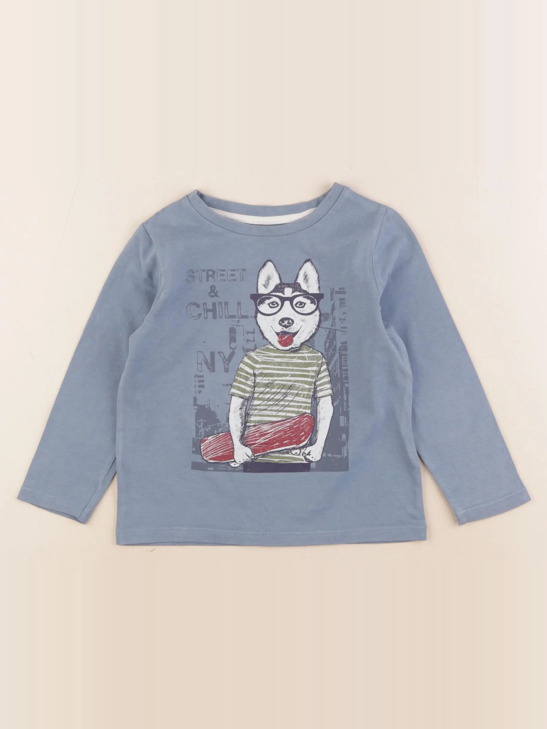 Vertbaudet - tee-shirt bleu - 3 ans
