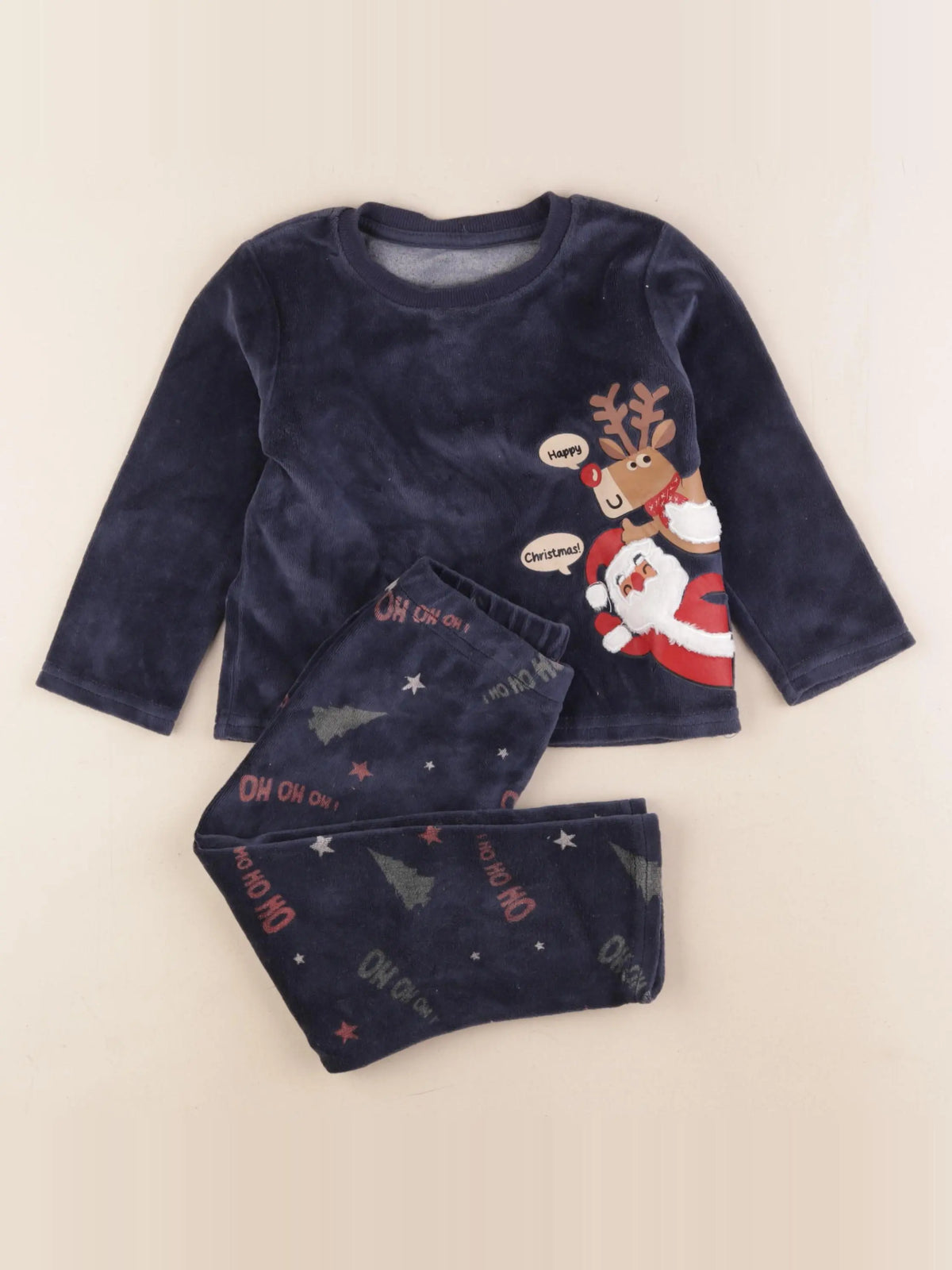 Vertbaudet - pyjama velours bleu - 3 ans