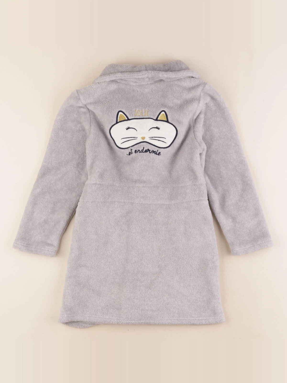 Vertbaudet - robe de chambre or, gris - 6 ans