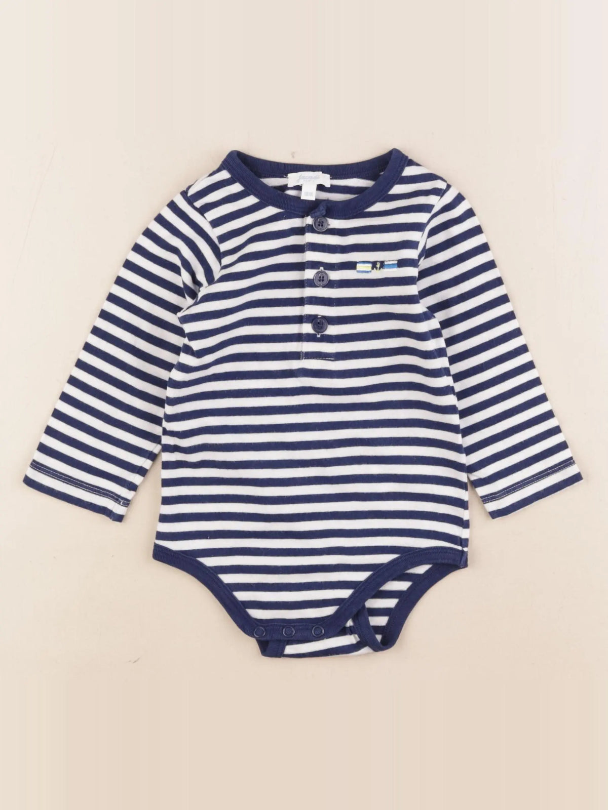 Jacadi - body tee-shirt blanc, bleu - 18 mois
