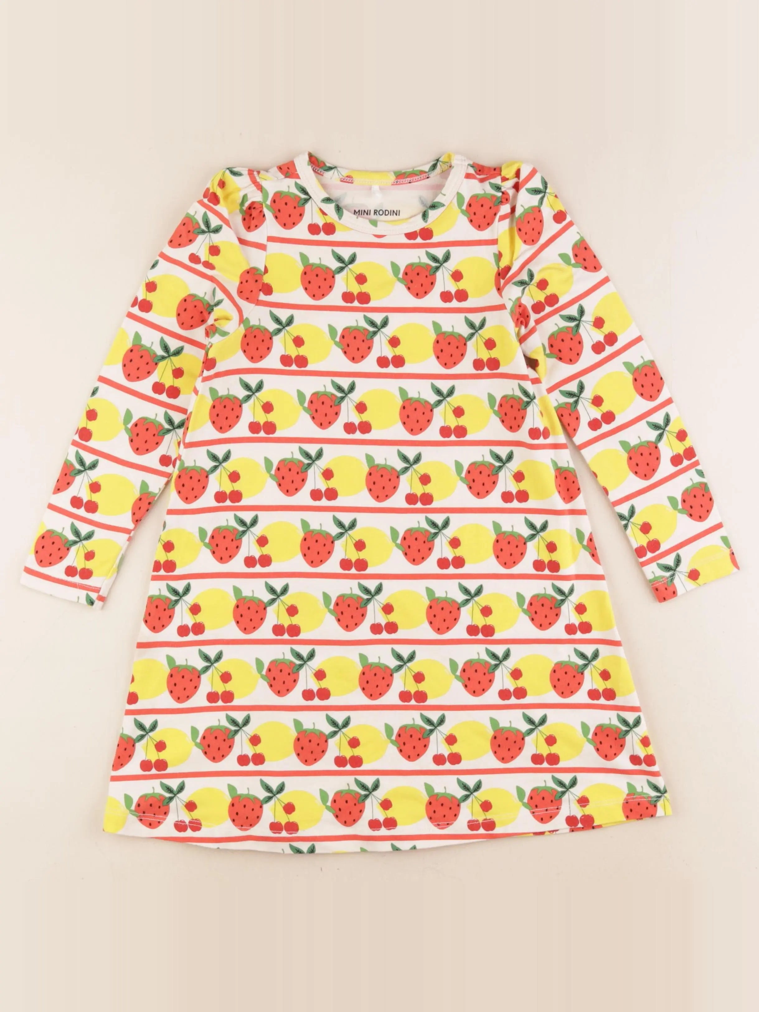 Mini Rodini - robe jaune, rouge - 4/5 ans