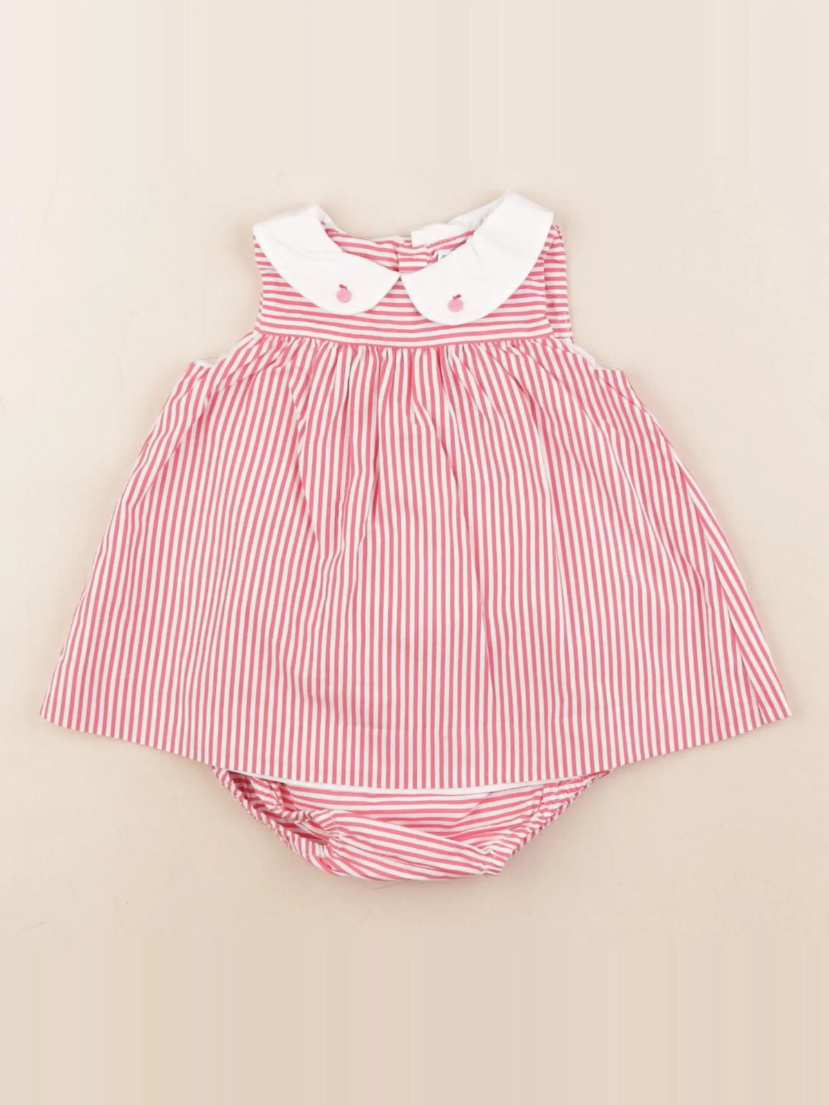 Jacadi - robe blanc, rouge - 3 mois