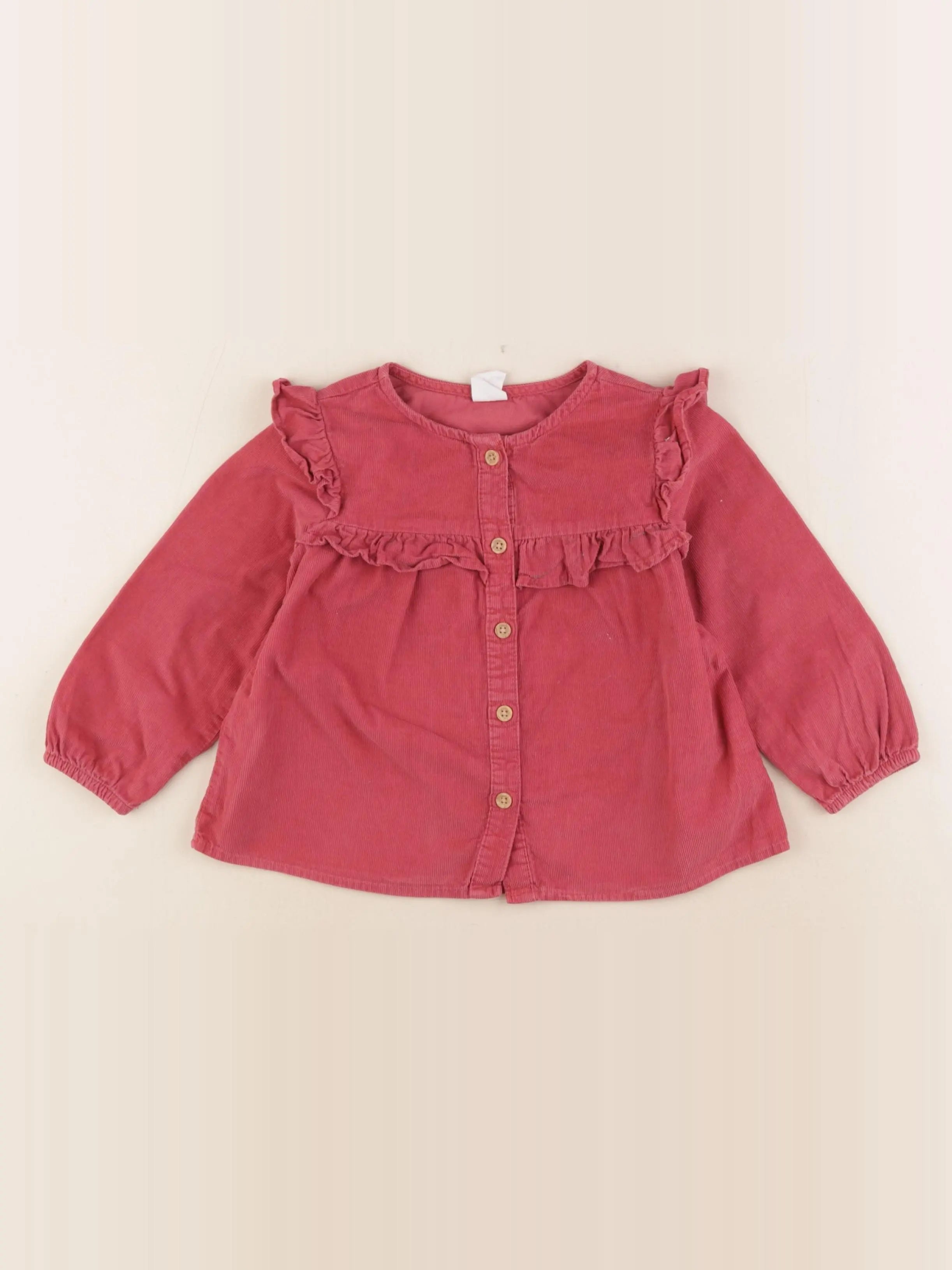 H&M - blouse rose - 12/18 mois