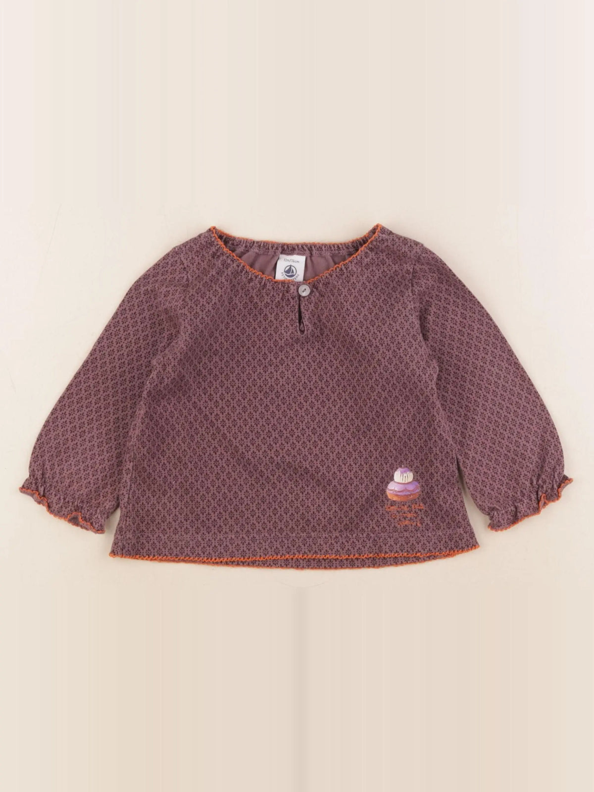 Petit Bateau - tee-shirt violet - 1 an