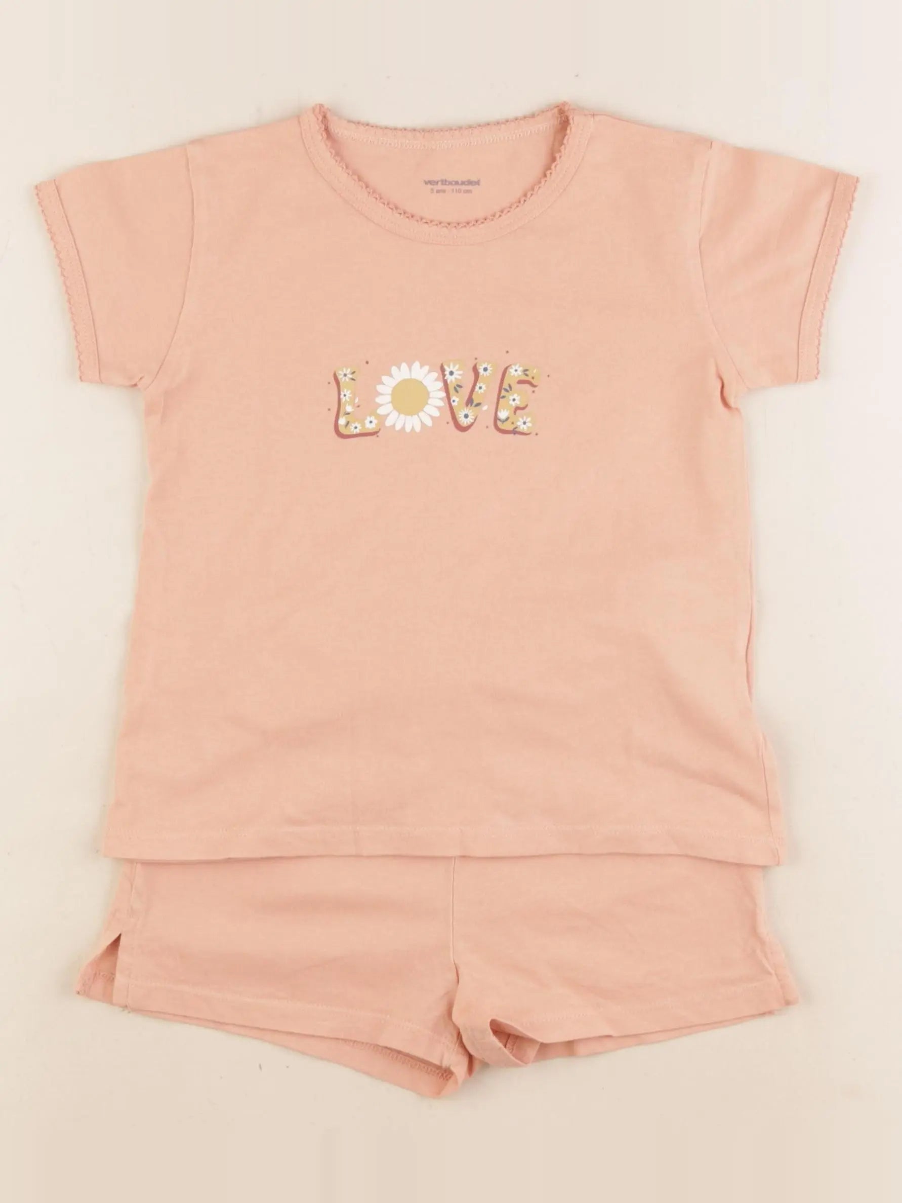Vertbaudet - pyjama coton rose - 5 ans