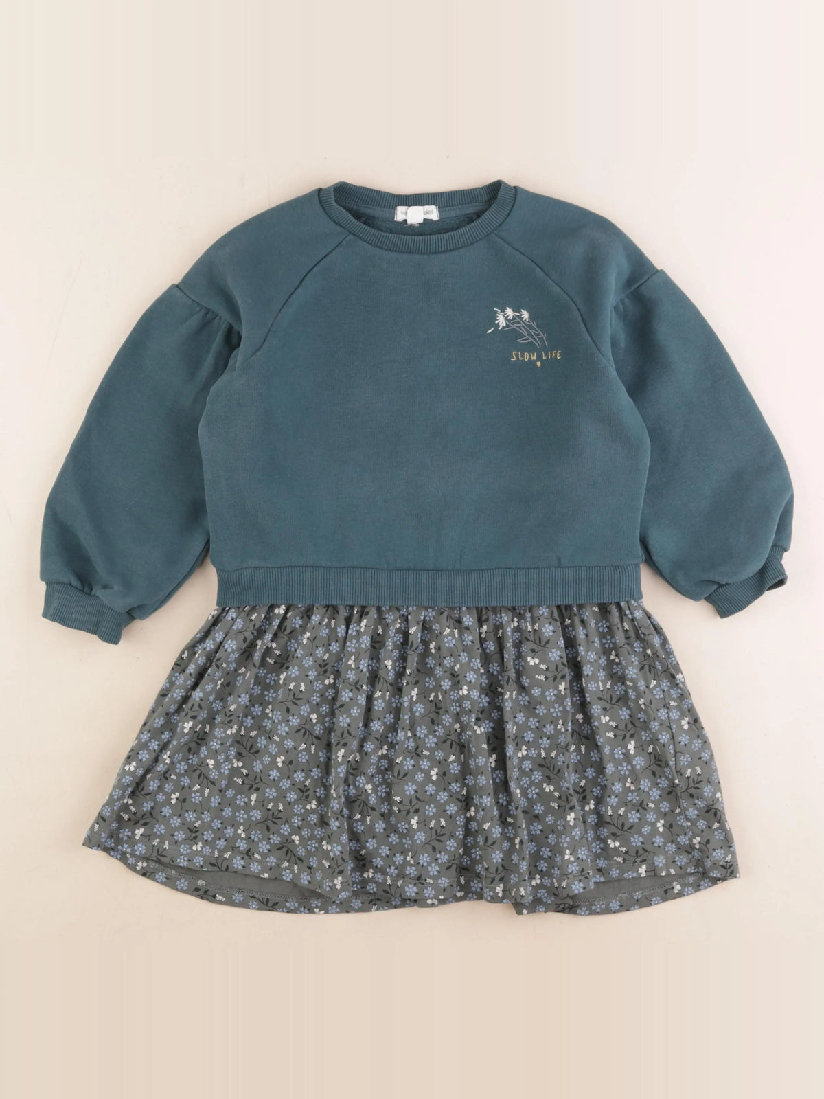 Vertbaudet - robe bleu, or - 5 ans