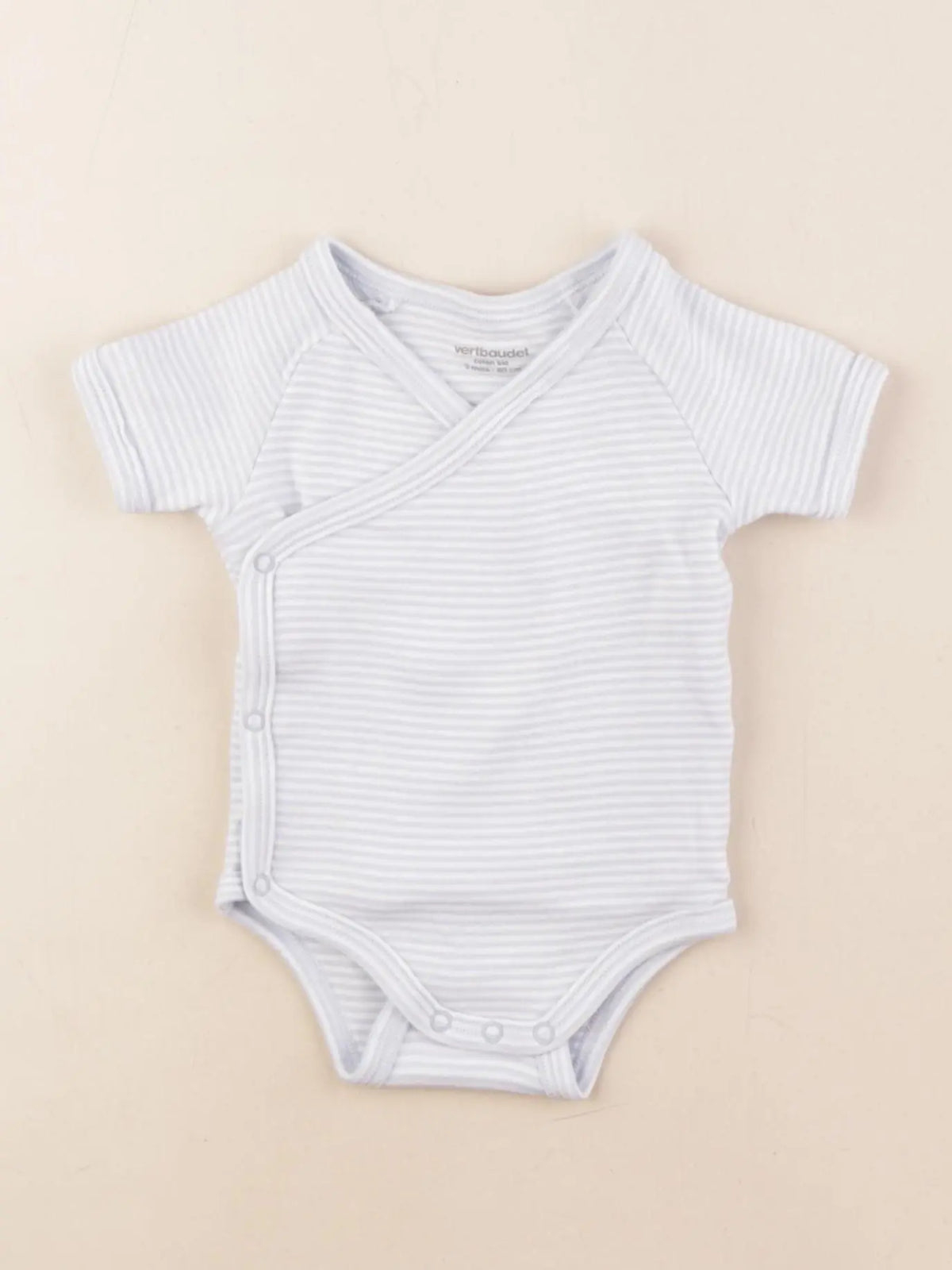 Vertbaudet - body blanc, bleu - 3 mois