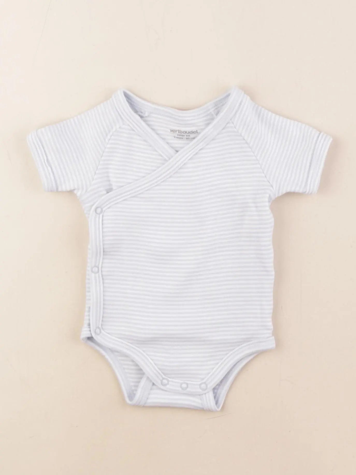 Vertbaudet - body blanc, bleu - 3 mois