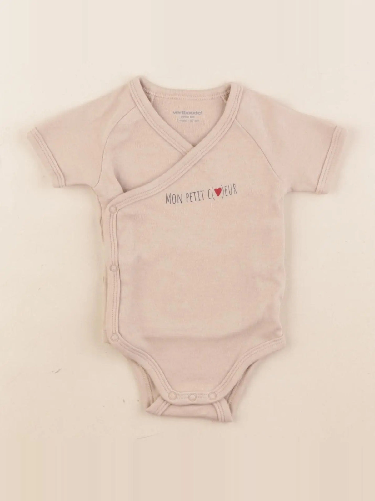 Vertbaudet - body beige - 3 mois