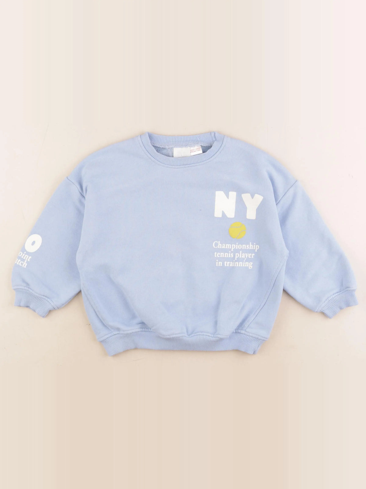 Zara - sweat imprimé au dos bleu - 4 ans