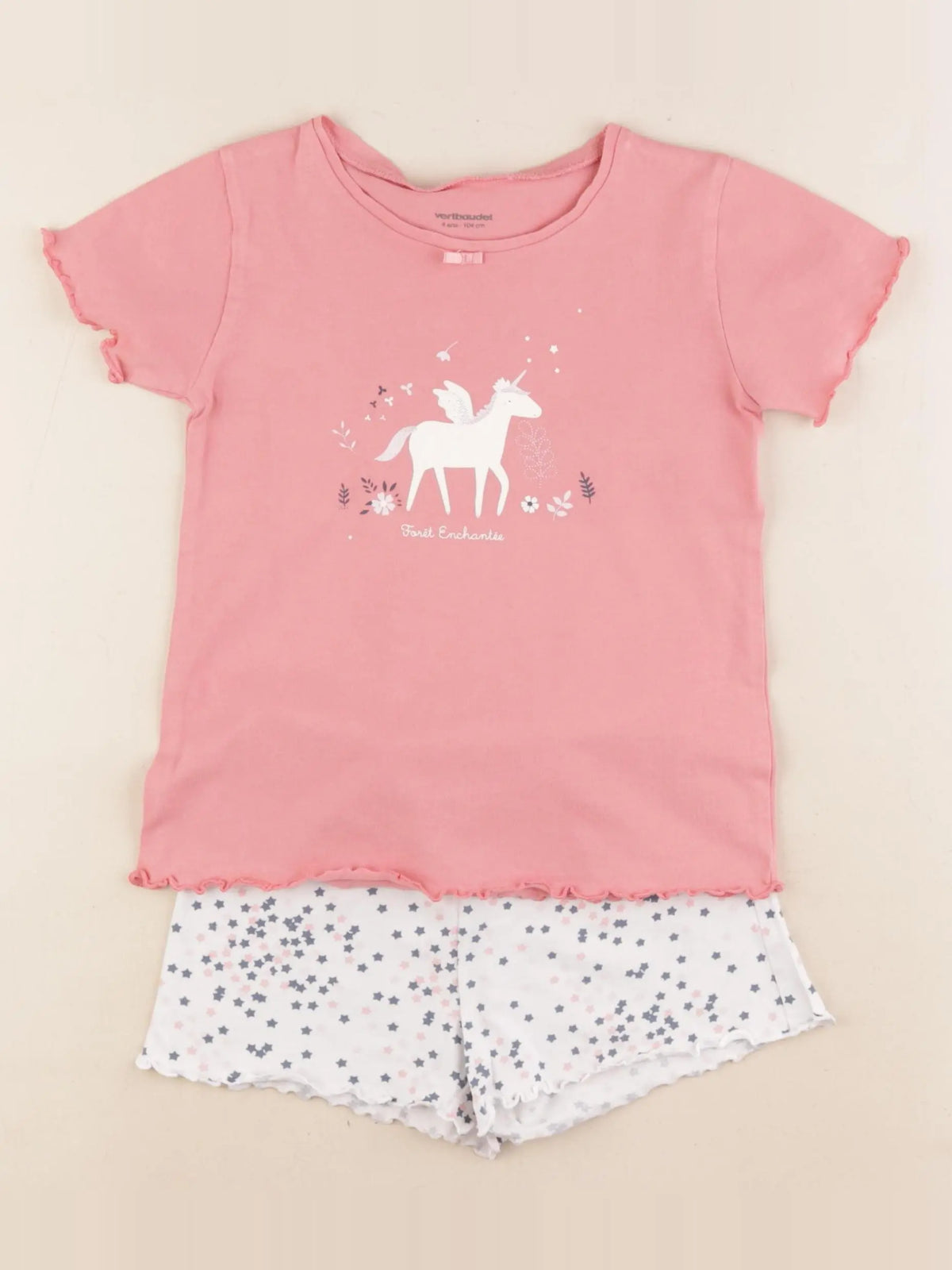 Vertbaudet - pyjama coton rose - 4 ans