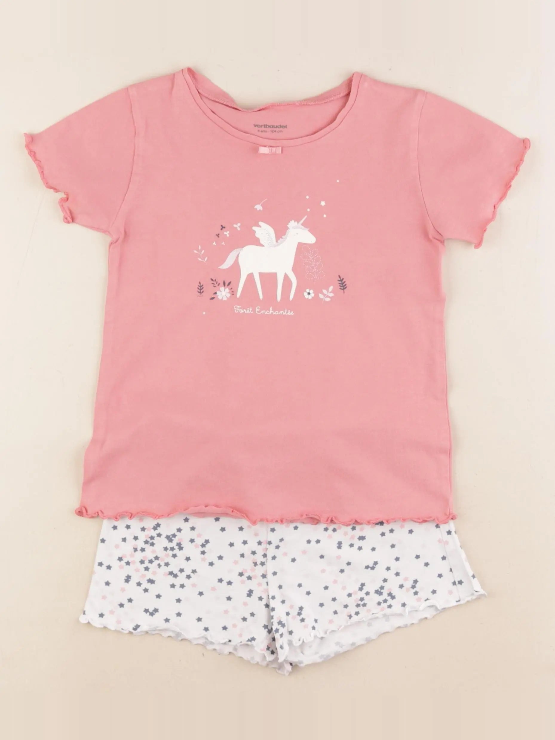 Vertbaudet - pyjama coton rose - 4 ans
