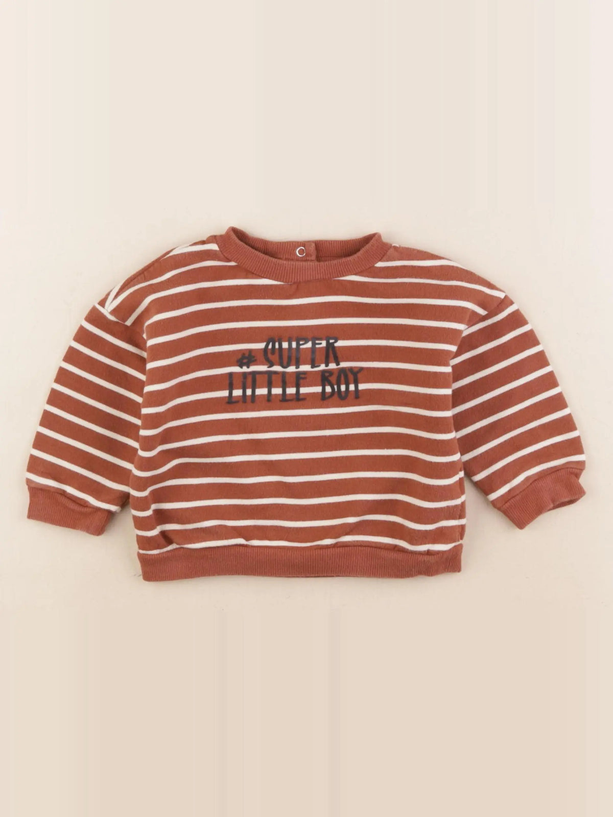 Vertbaudet - sweat marron - 12 mois