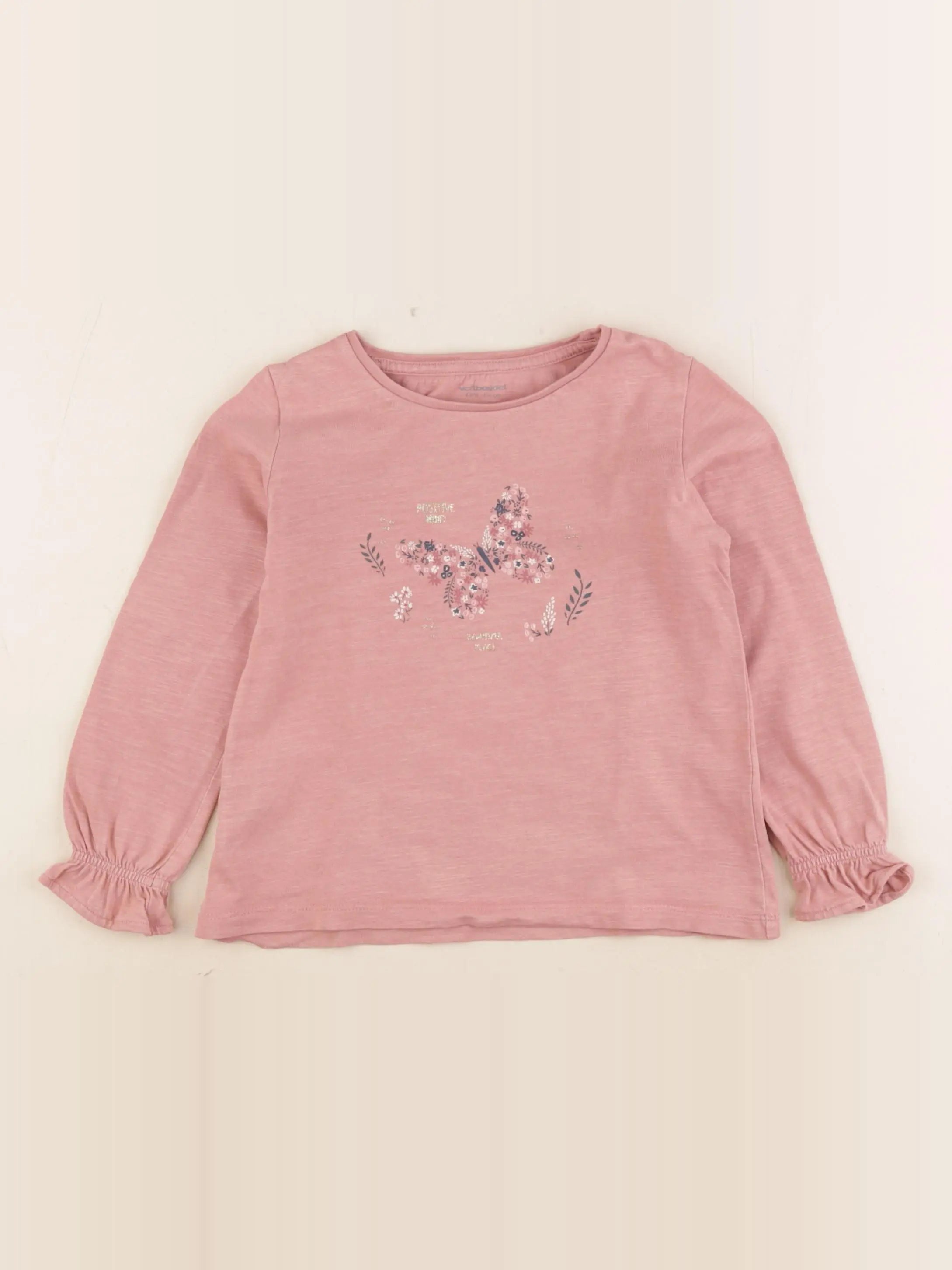 Vertbaudet - tee-shirt rose - 4 ans