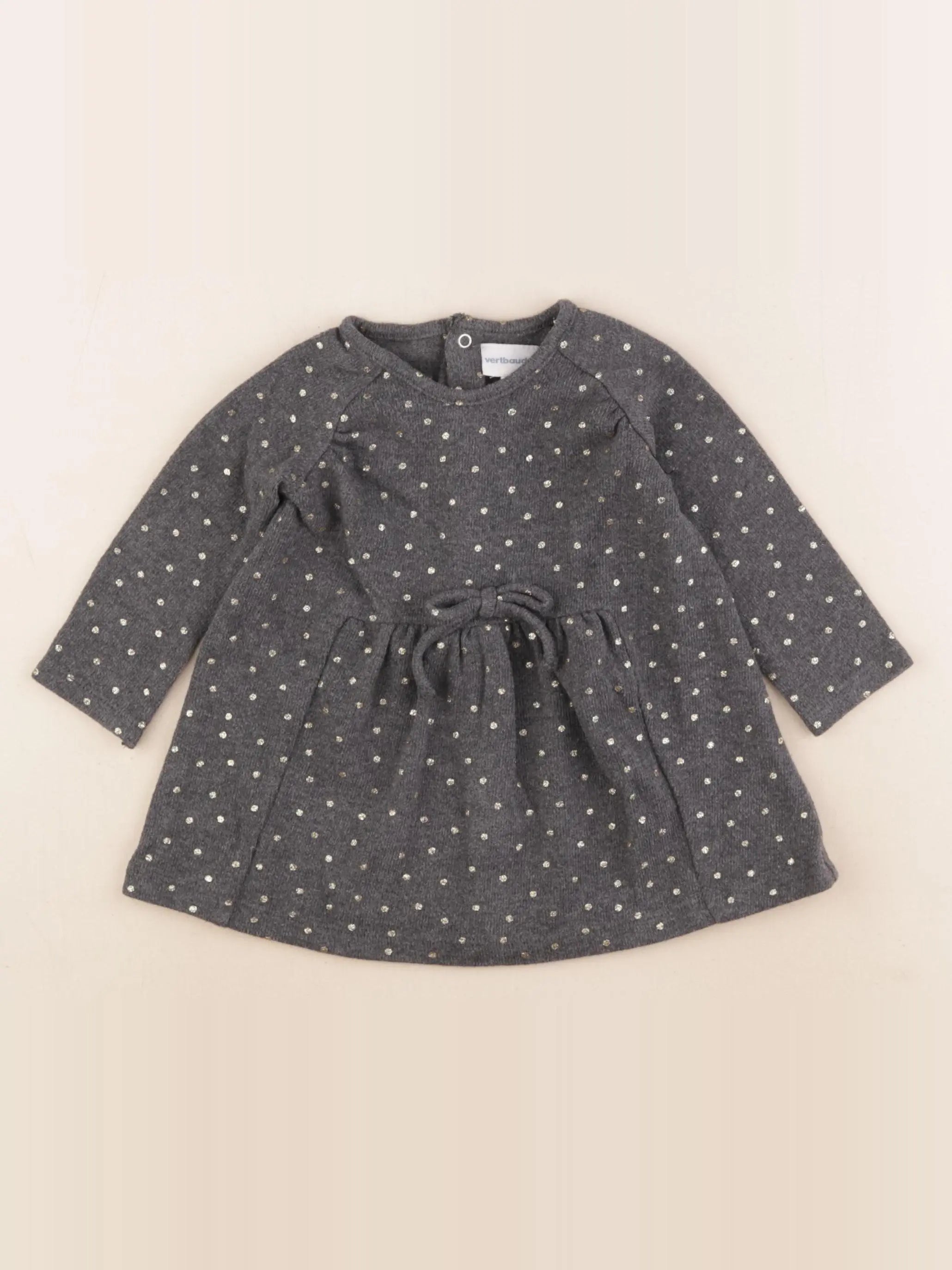 Vertbaudet - robe gris - 9 mois