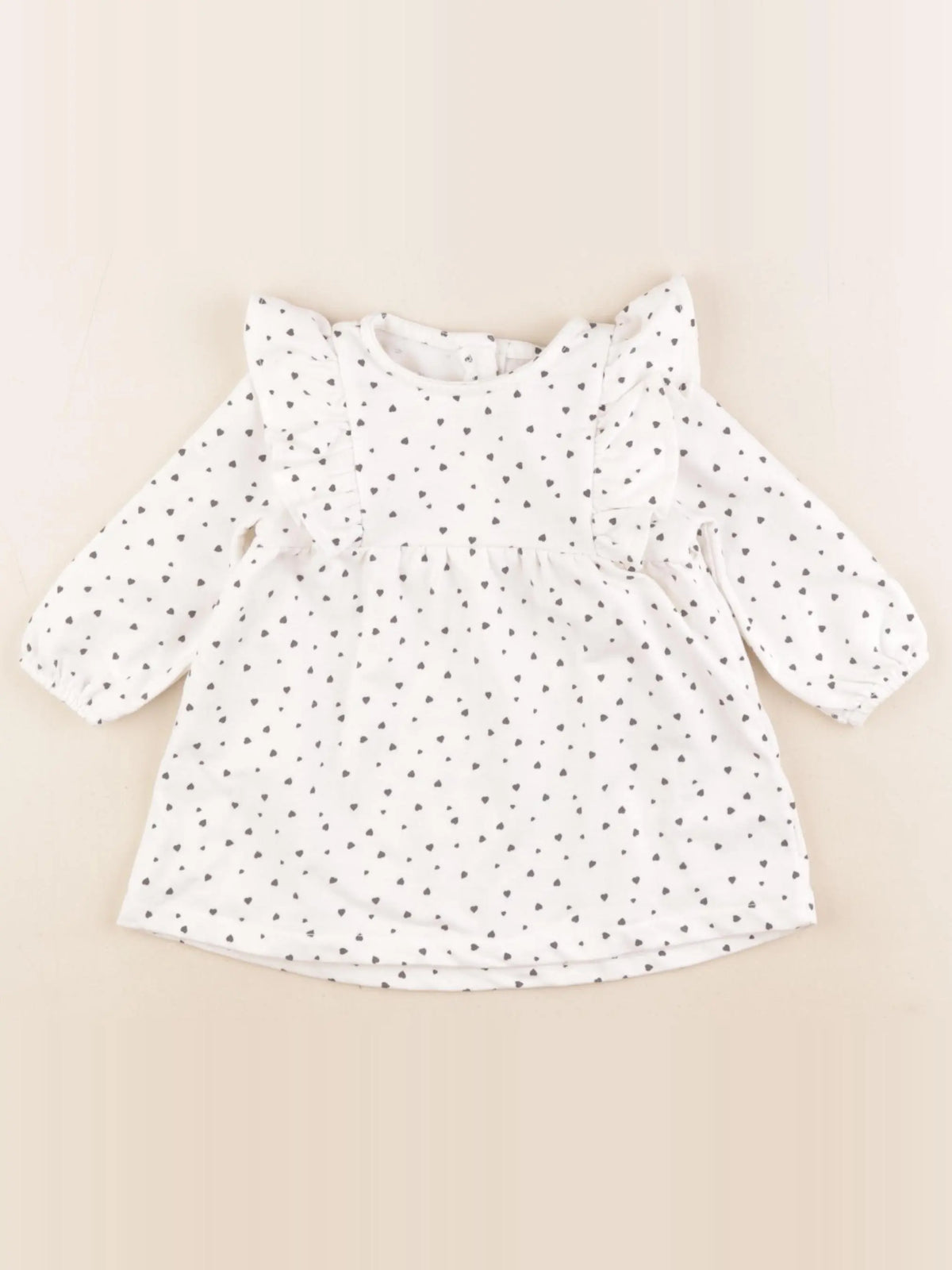 Vertbaudet - robe blanc, noir - 9 mois