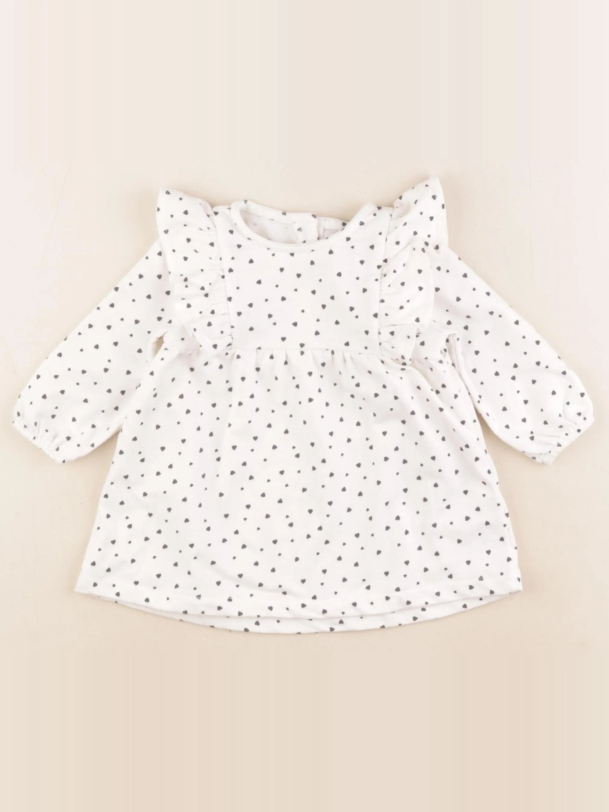 Vertbaudet - robe blanc, noir - 9 mois