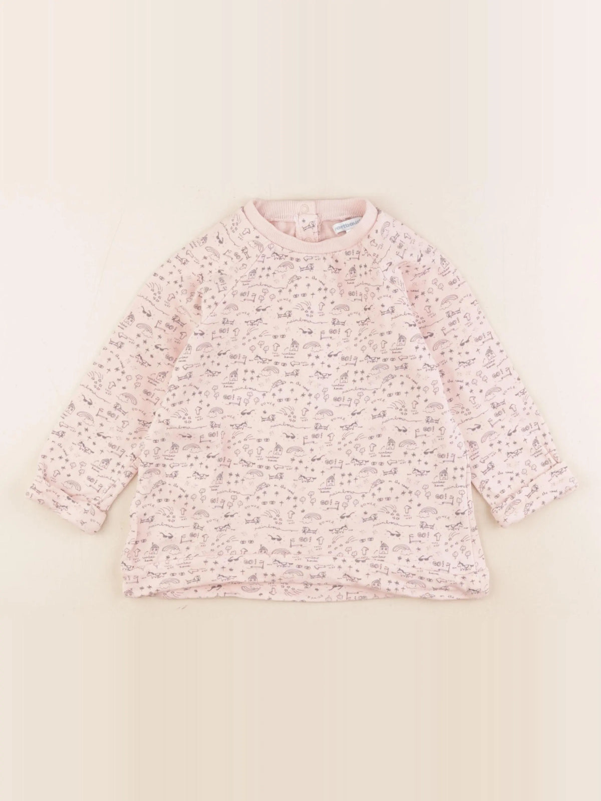 Vertbaudet - sweat rose - 3 ans