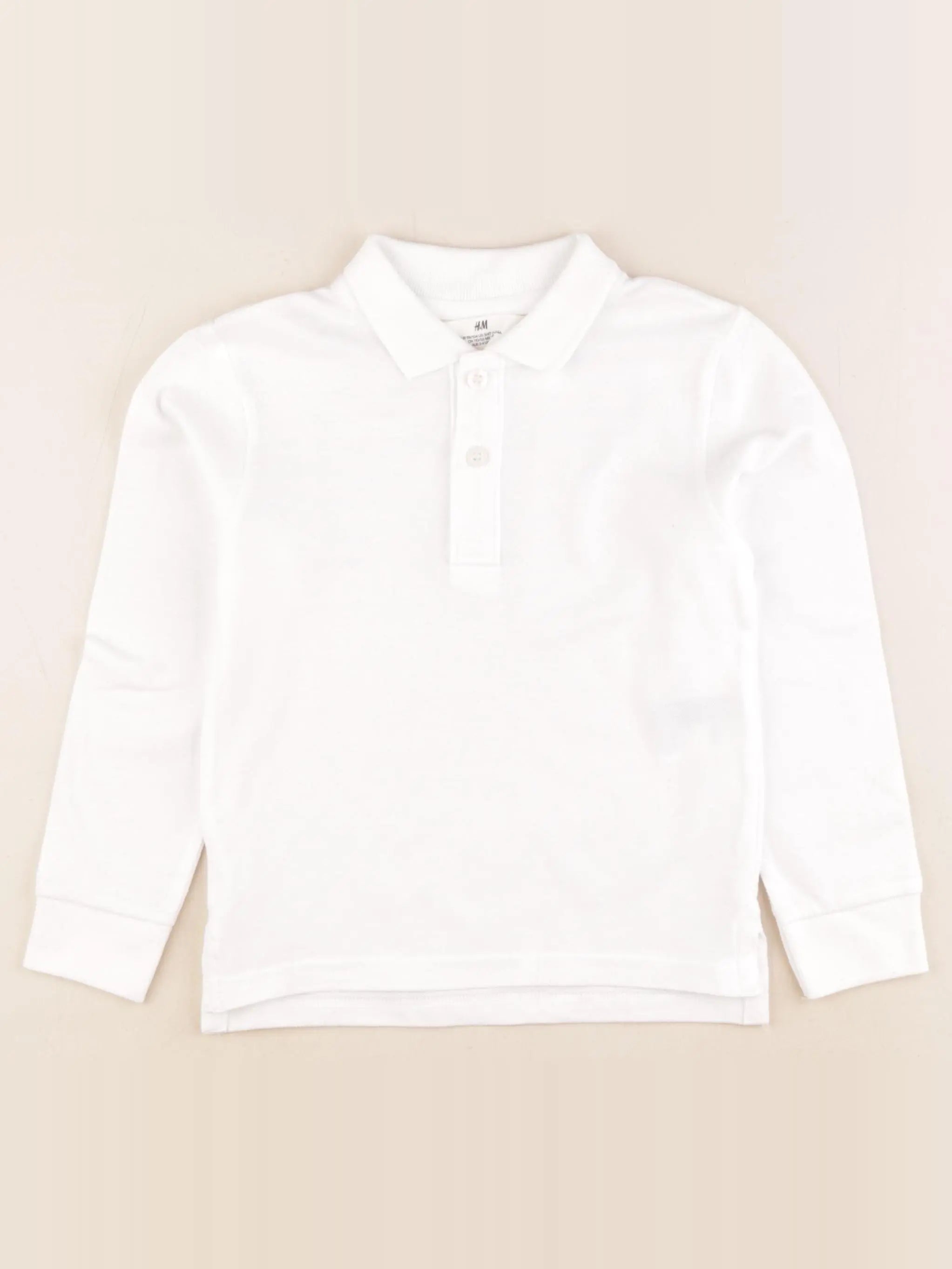 H&M - polo blanc - 3/4 ans