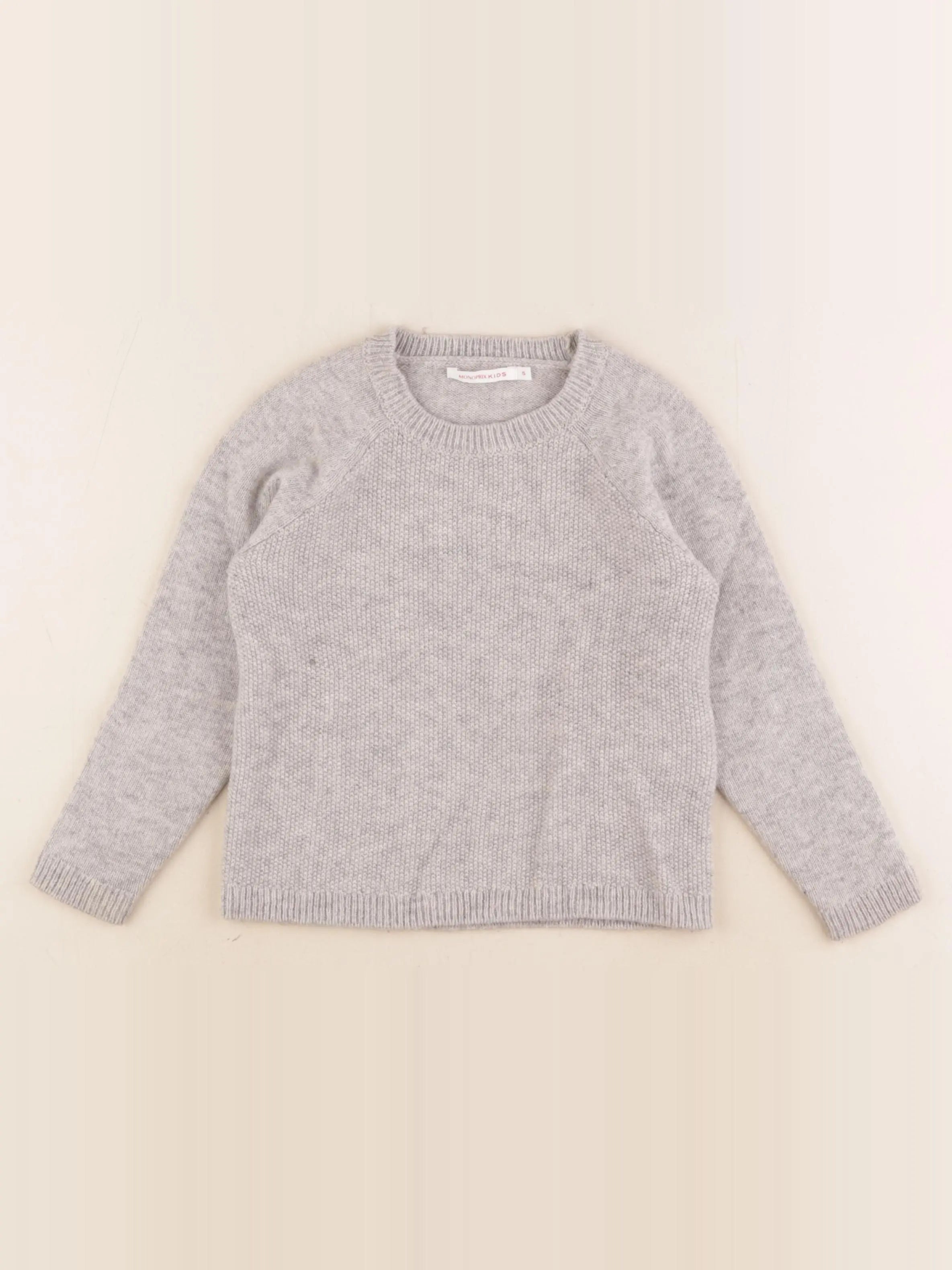 Monoprix - pull gris - 5 ans