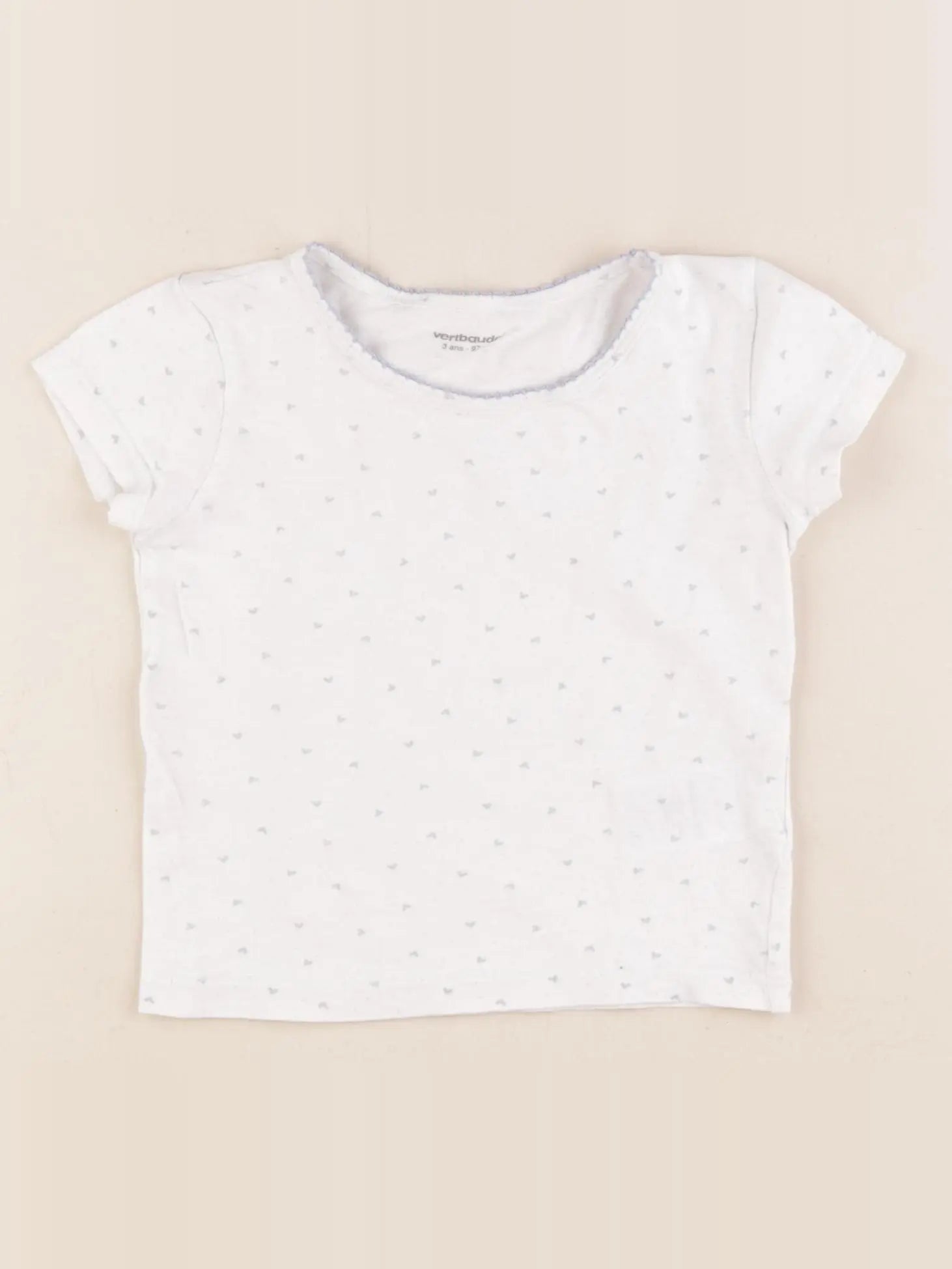 Vertbaudet - maillot de corps blanc, bleu - 3 ans