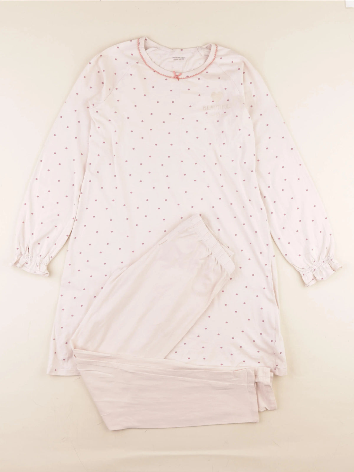 Vertbaudet - pyjama coton rose, or - 12 ans