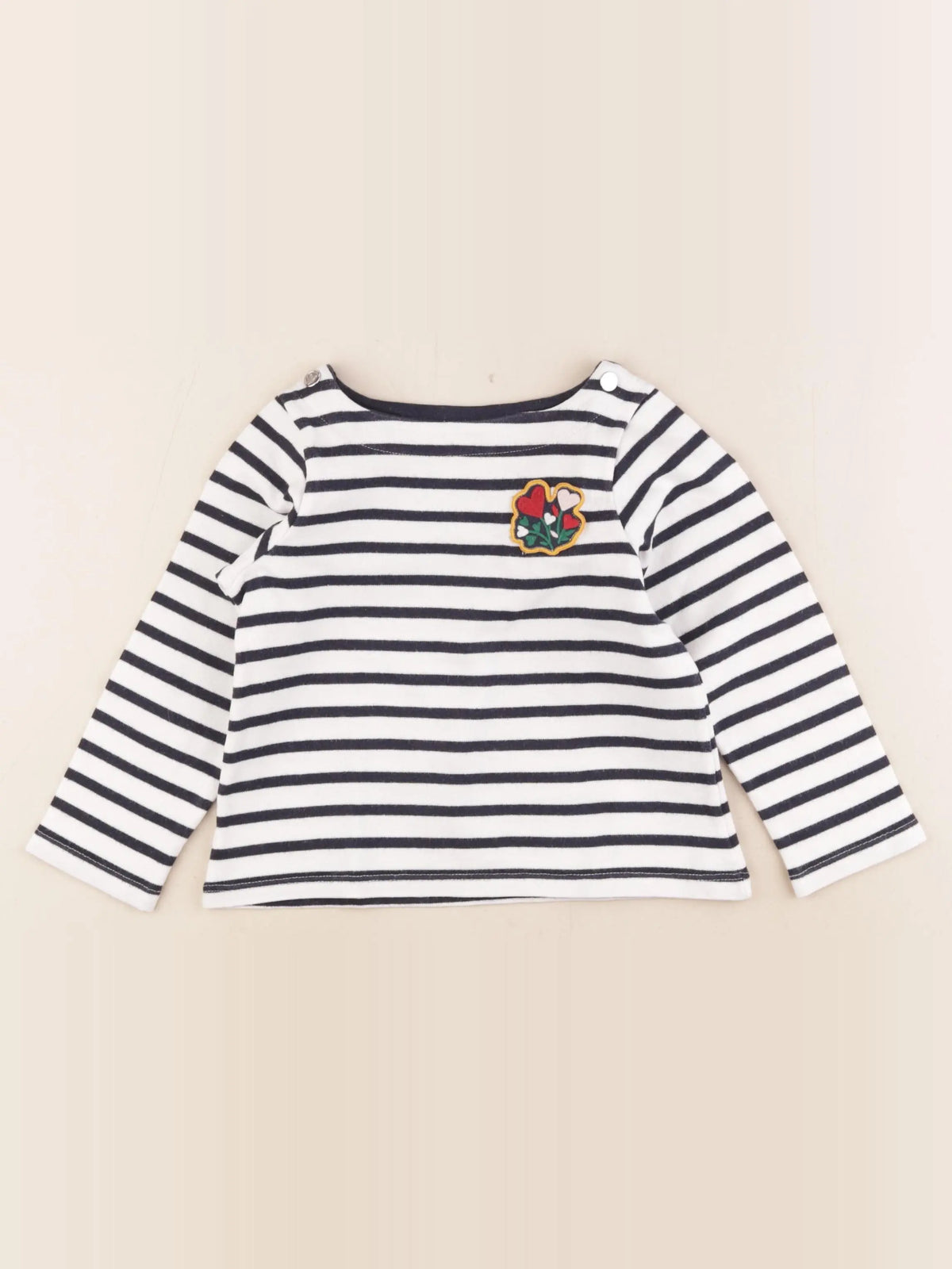 Petit Bateau - tee-shirt blanc, bleu - 4 ans