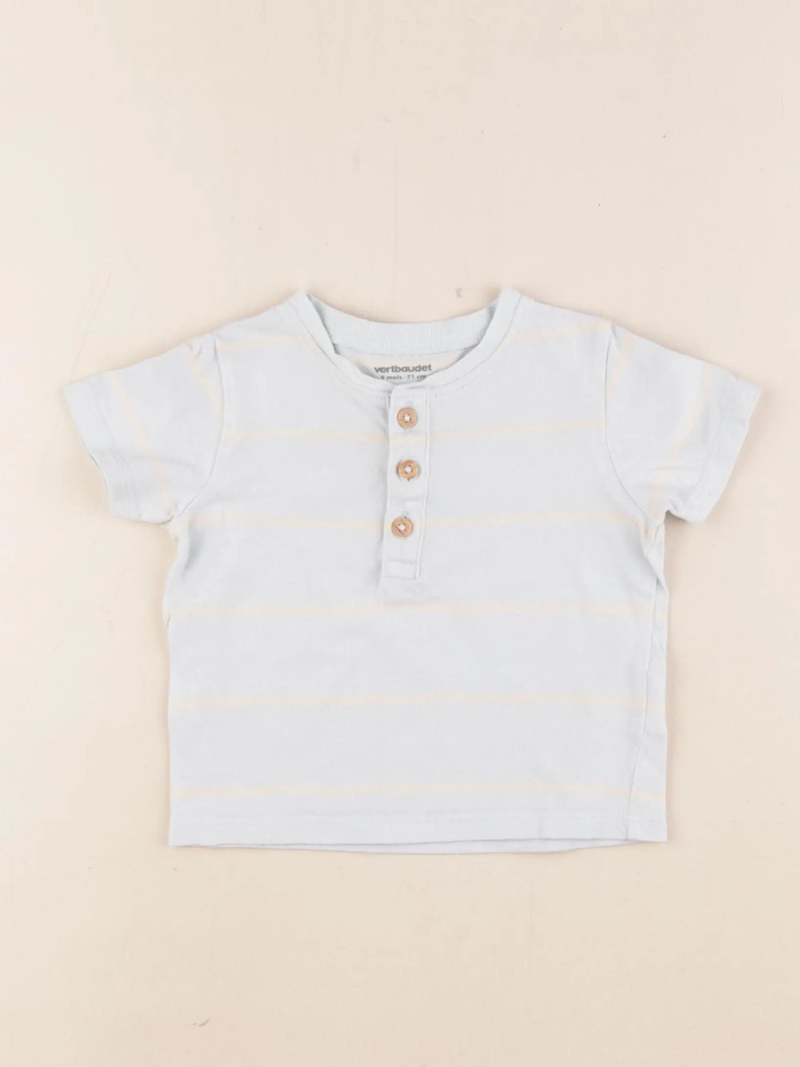 Vertbaudet - tee-shirt bleu - 9 mois