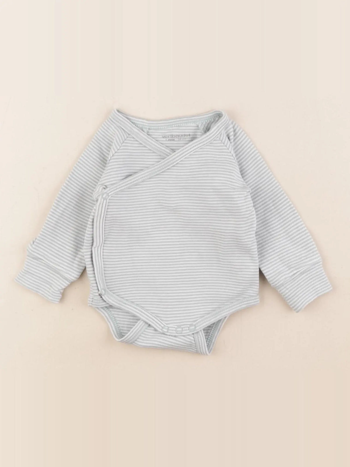 Vertbaudet - body blanc, bleu - 1 mois