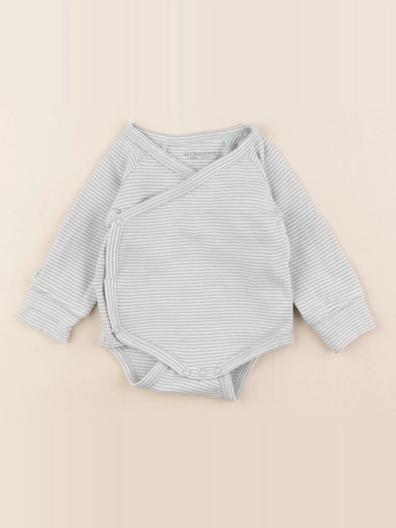Vertbaudet - body blanc, bleu - 1 mois
