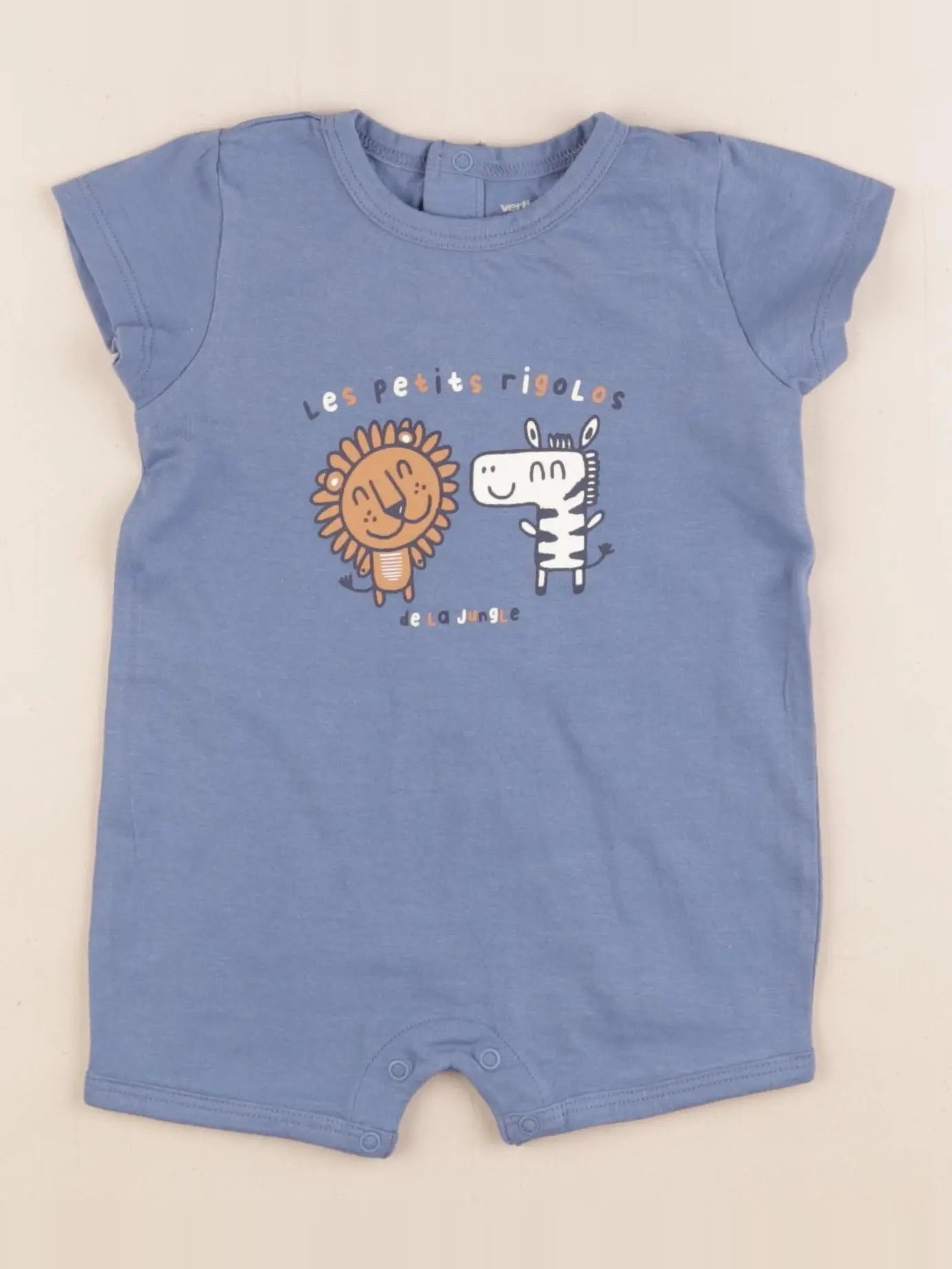 Vertbaudet - pyjama coton bleu - 9 mois