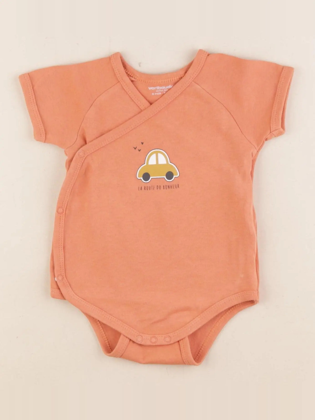 Vertbaudet - body orange - 9 mois