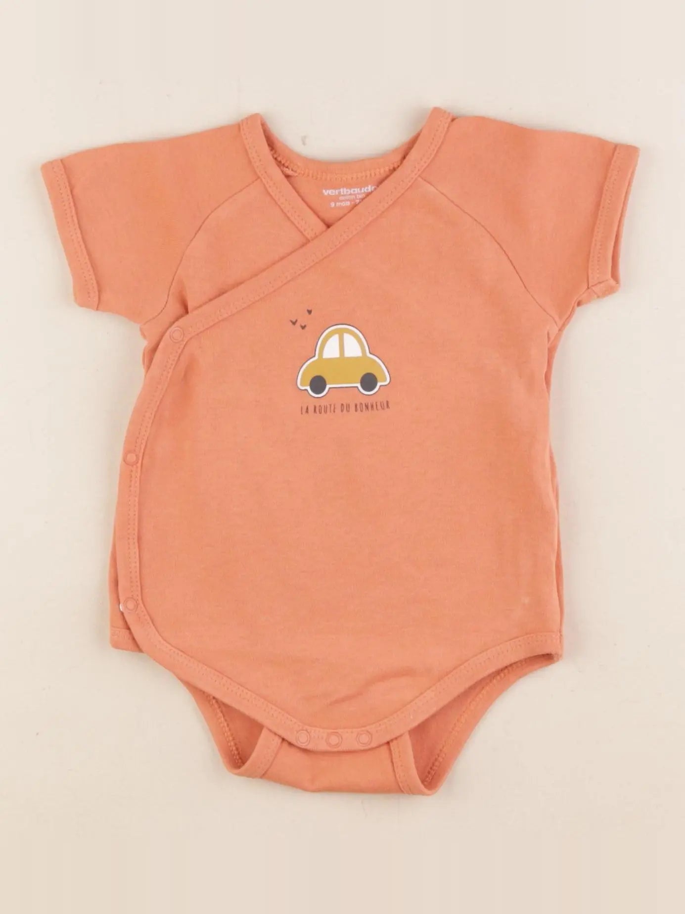 Vertbaudet - body orange - 9 mois