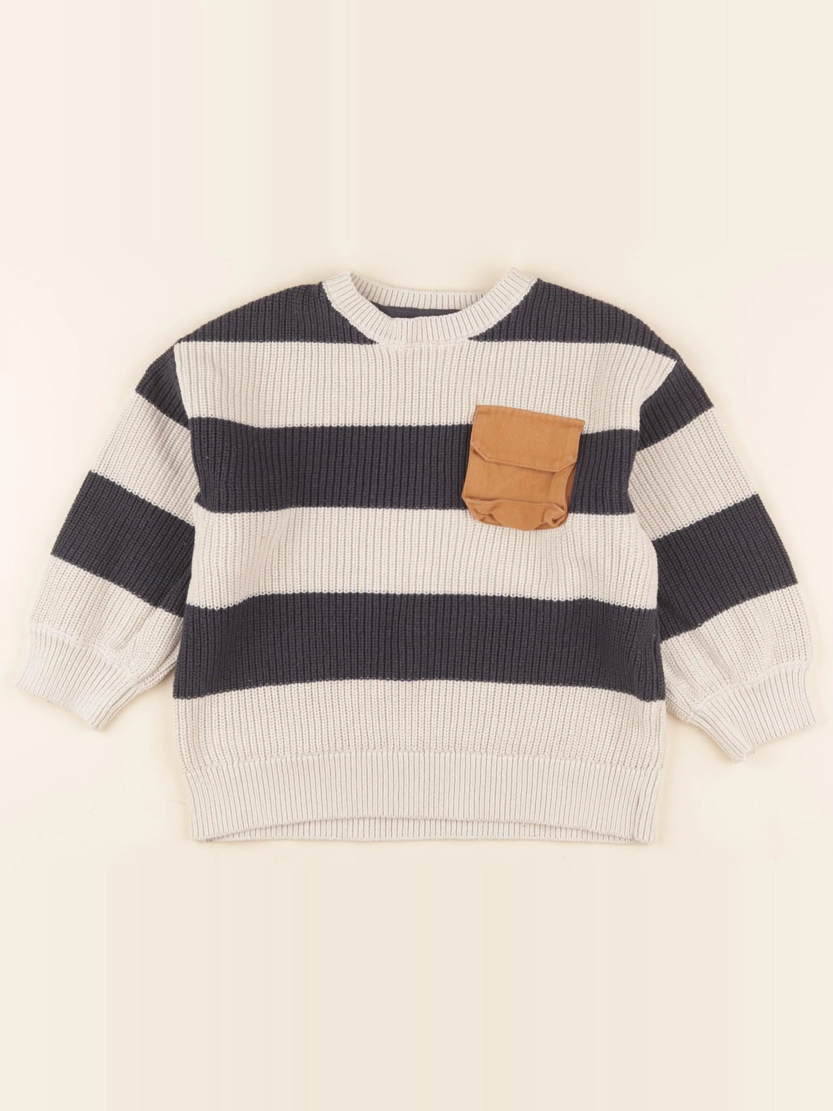 Vertbaudet - pull beige - 6 ans