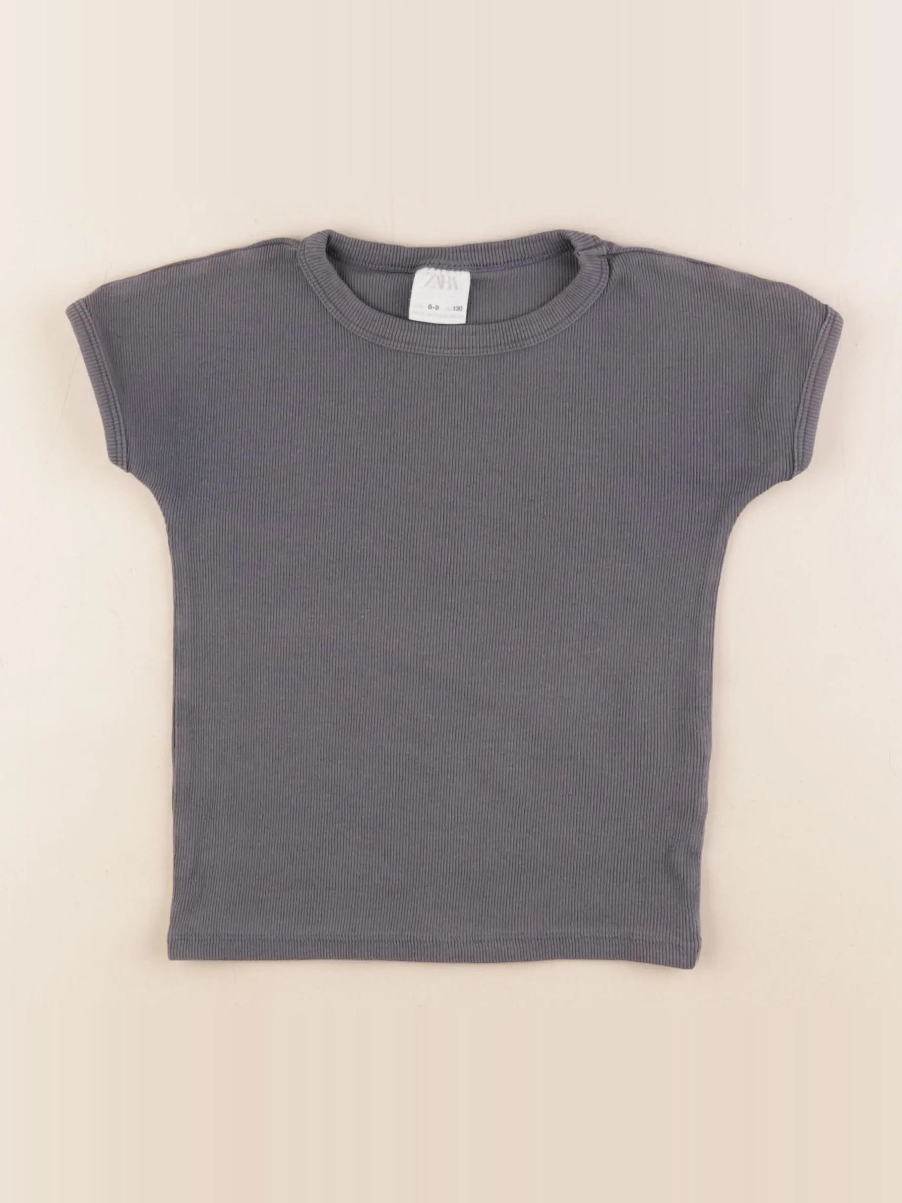 Zara - tee-shirt taupe - 8/9 ans