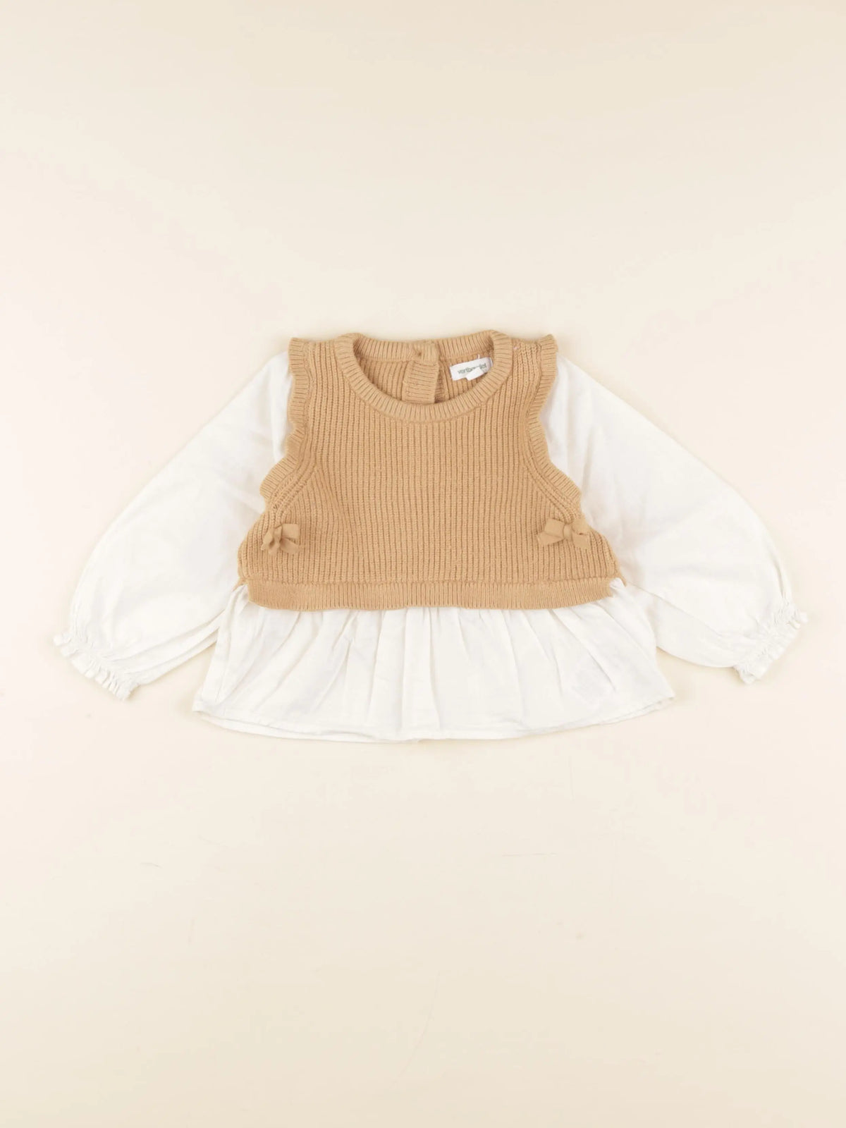 Vertbaudet - blouse marron - 18 mois