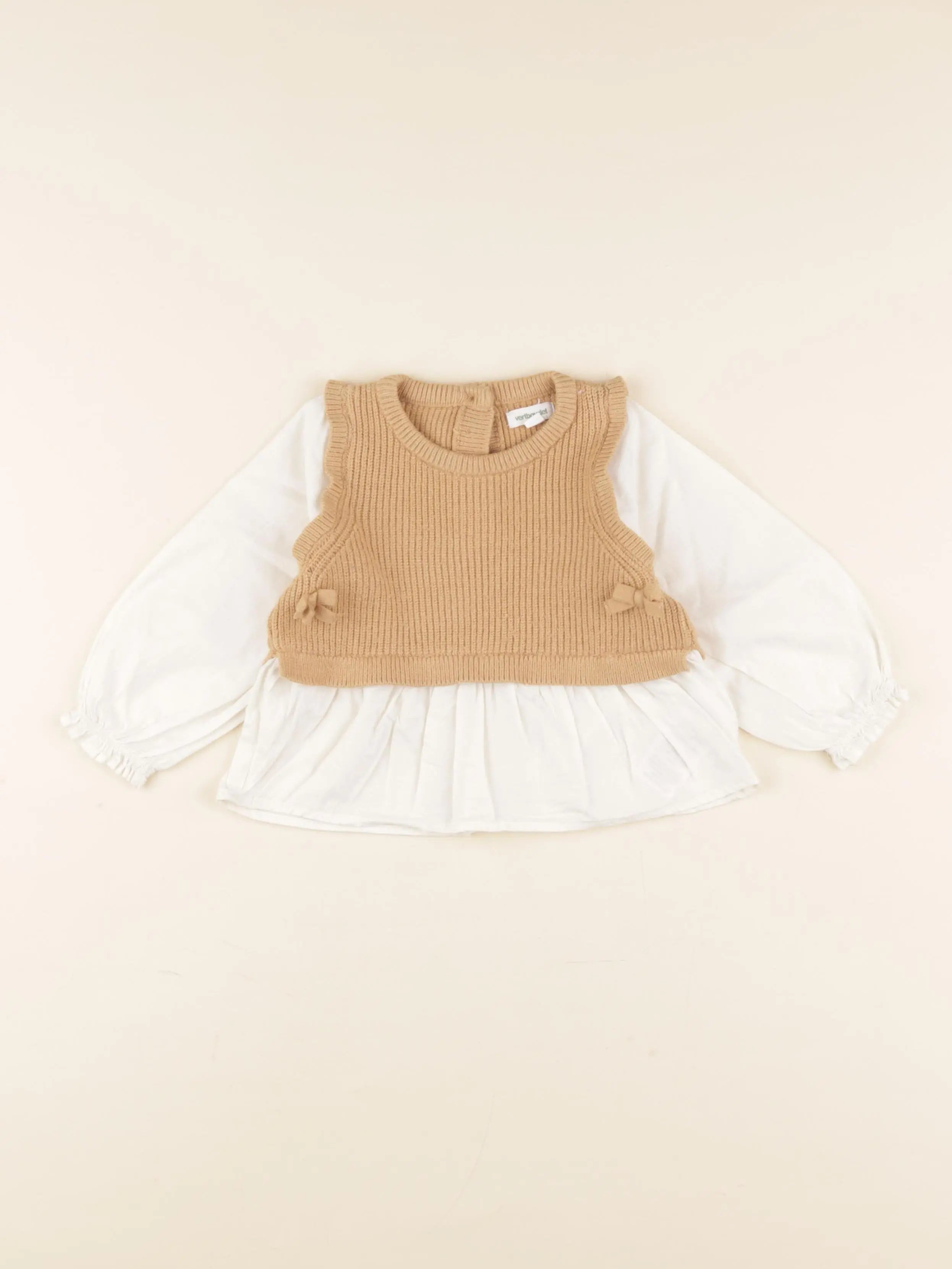 Vertbaudet - blouse marron - 18 mois