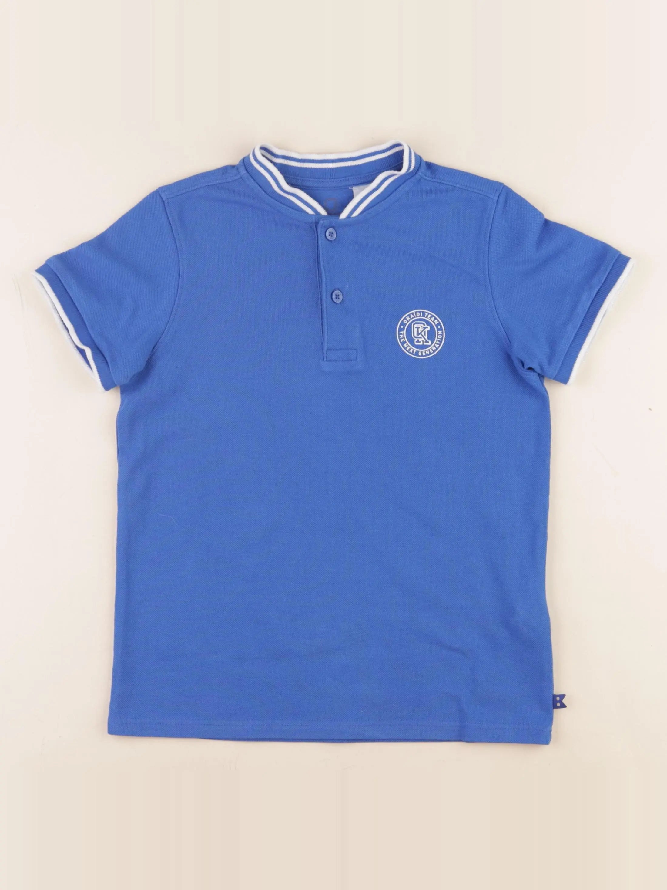 Okaidi - polo bleu - 8 ans