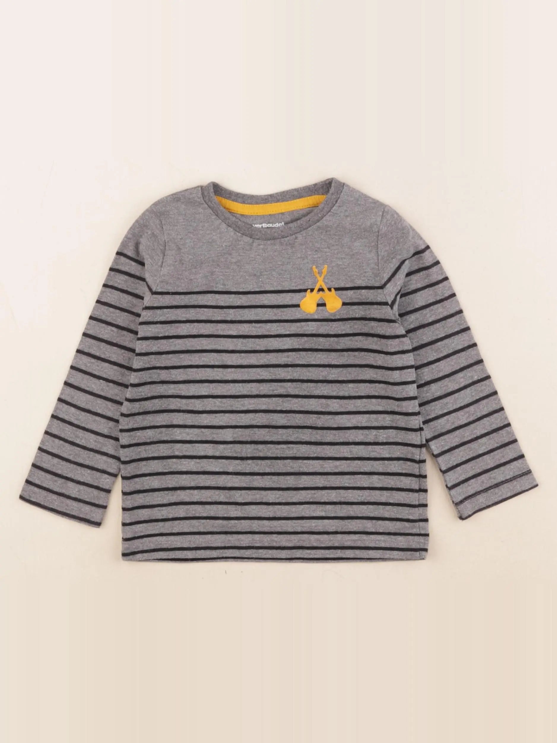 Vertbaudet - tee-shirt gris, bleu - 2 ans