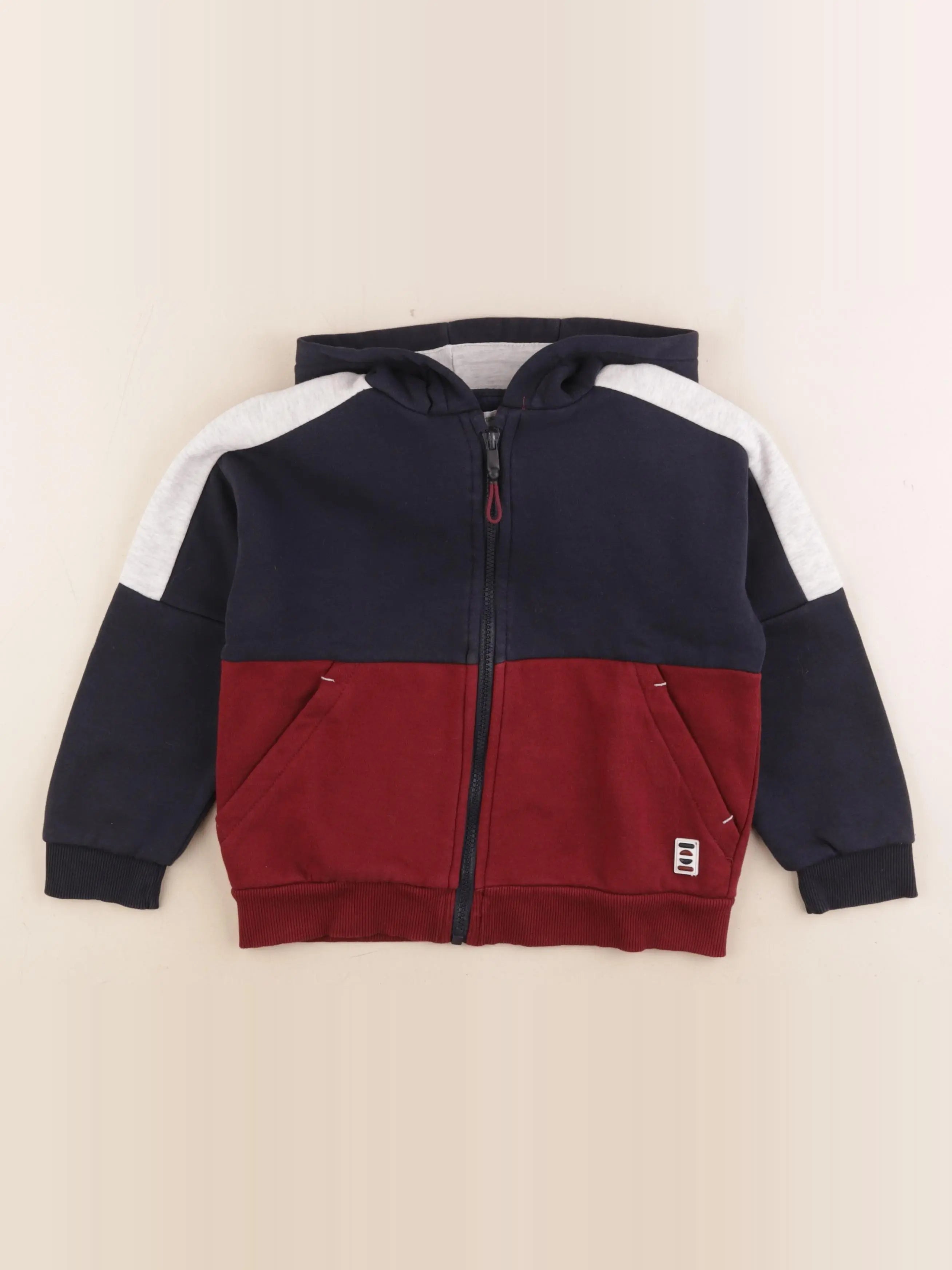 Vertbaudet - sweat bleu, rouge - 6 ans