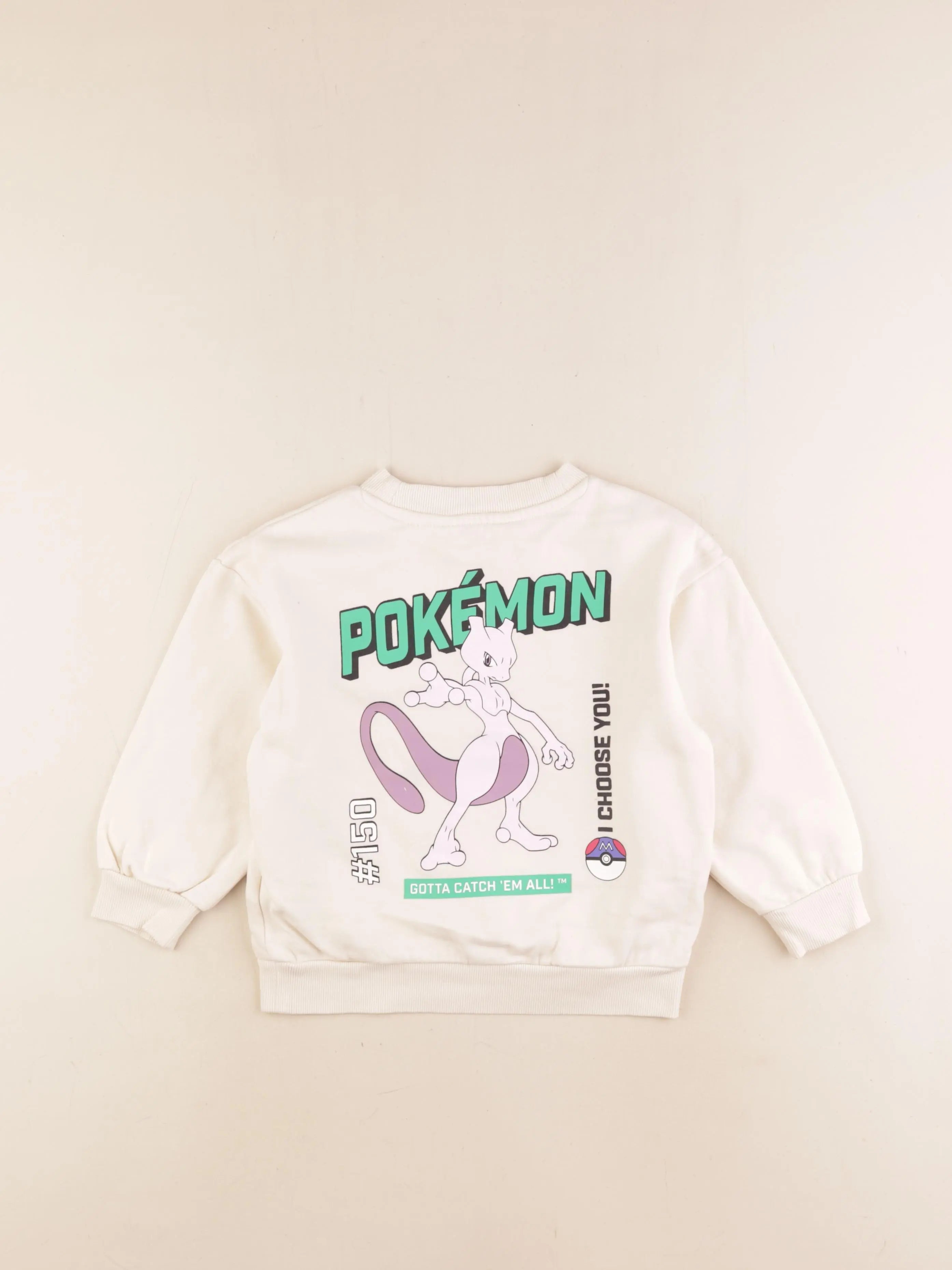 H&M - sweat imprimé au dos beige - 2/4 ans
