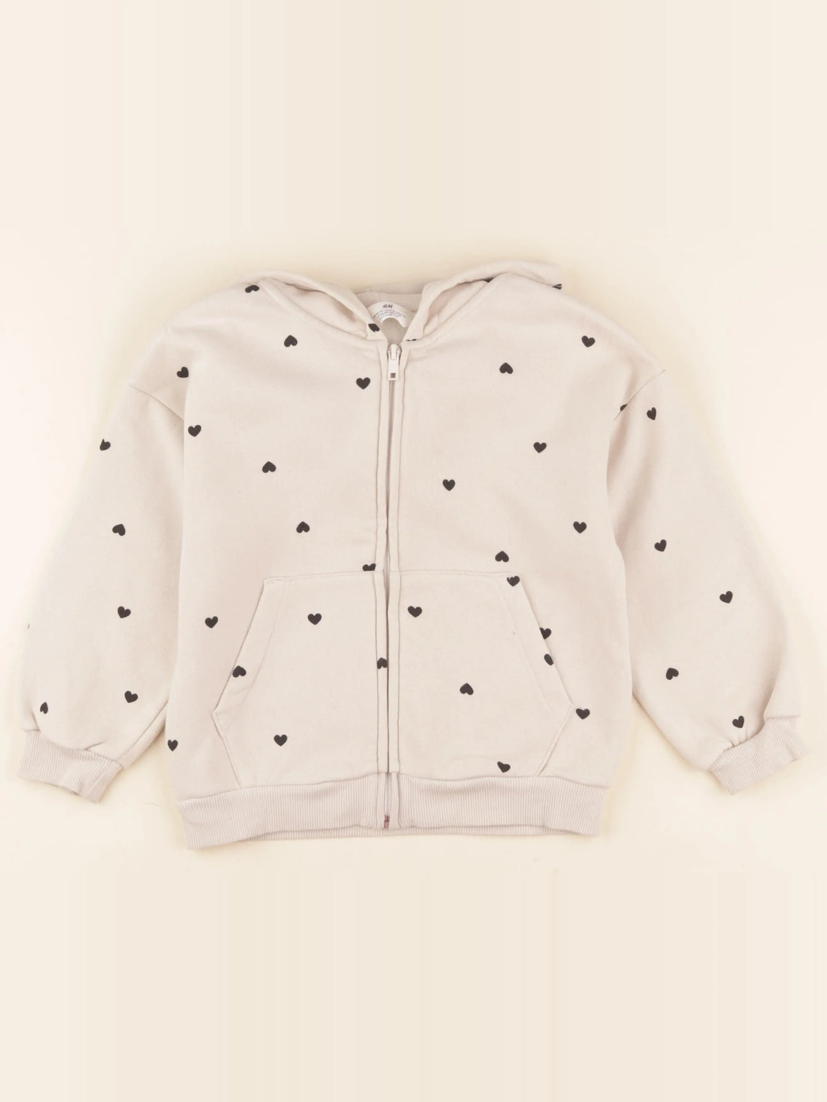 H&M - sweat beige, noir - 4/6 ans