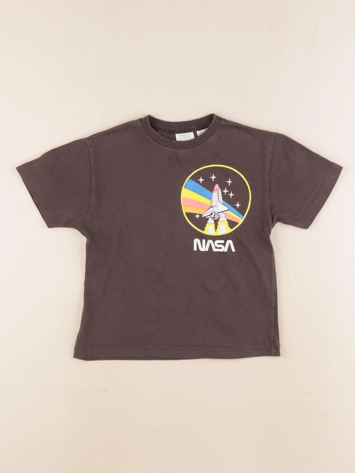 Zara - tee-shirt imprimé au dos marron - 2/3 ans
