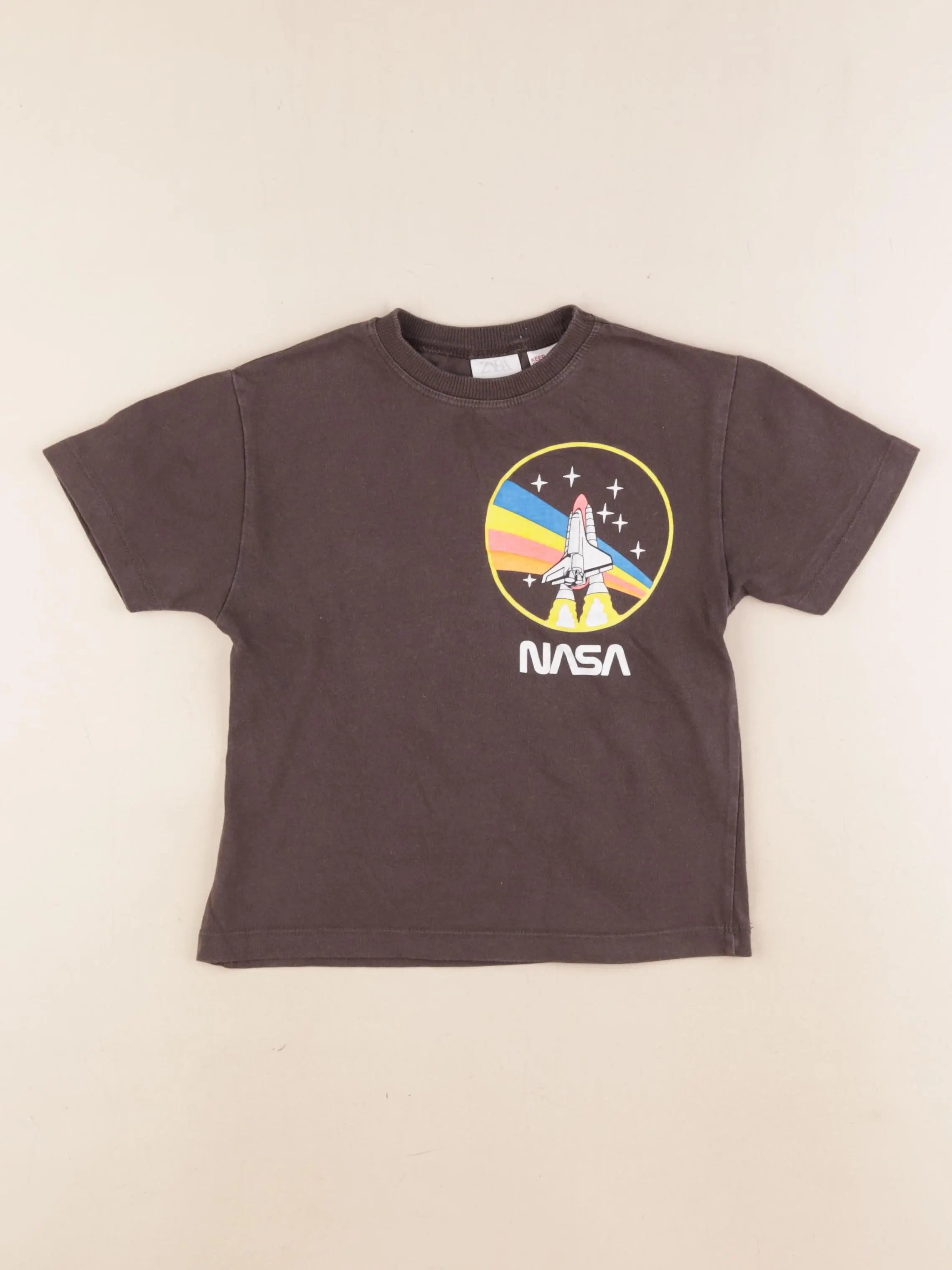 Zara - tee-shirt imprimé au dos marron - 2/3 ans