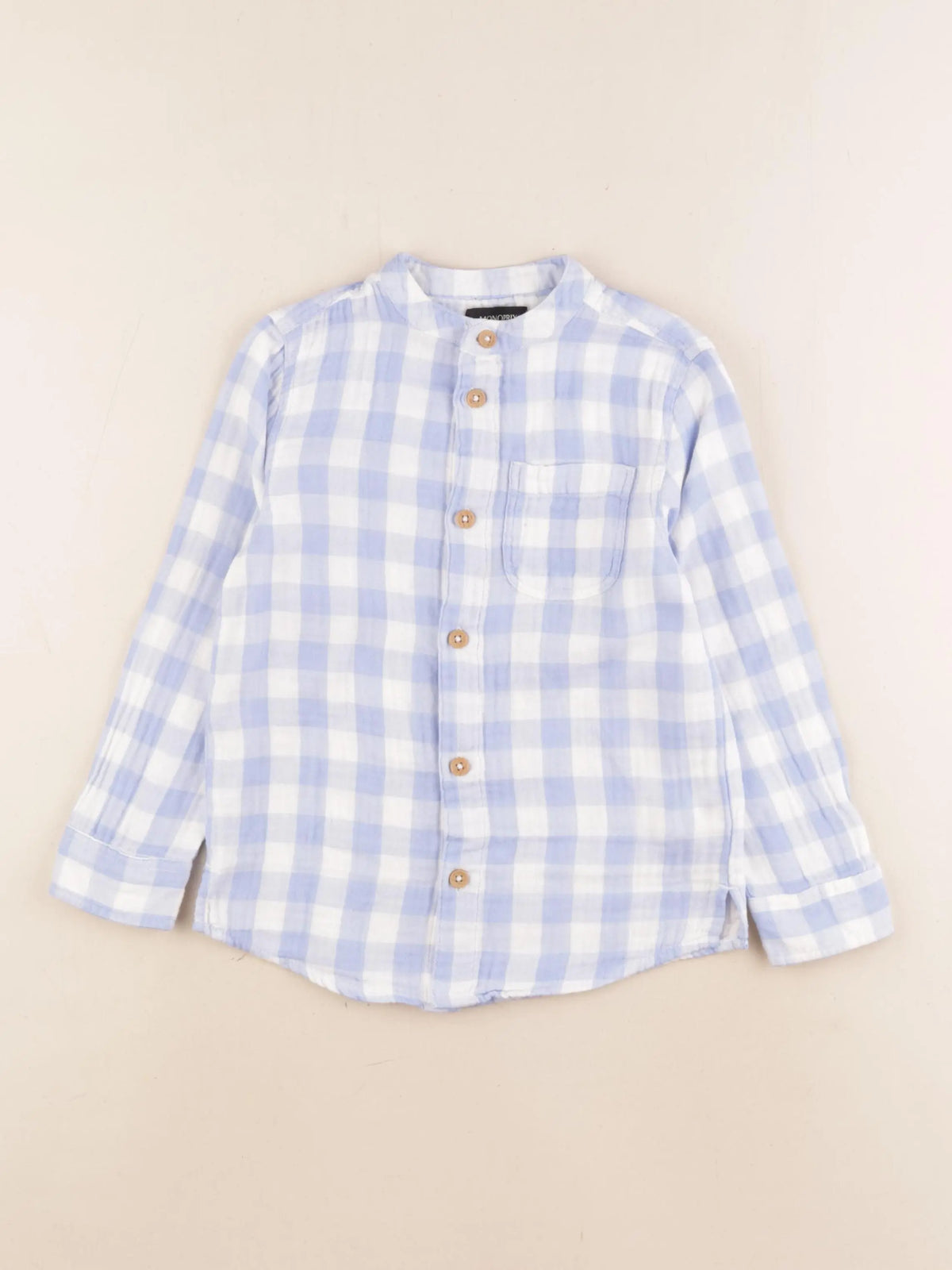 Monoprix - chemise bleu, blanc - 5 ans